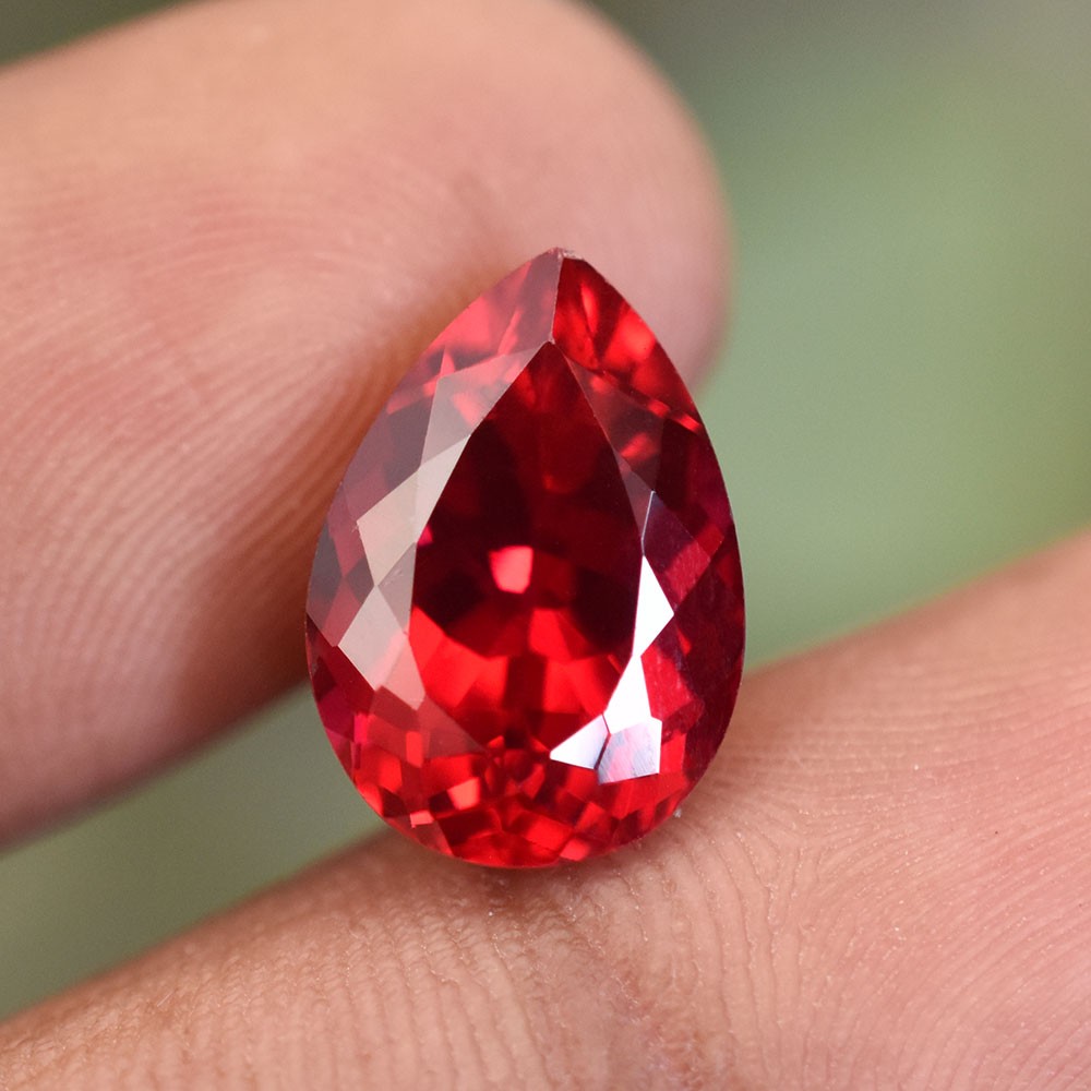 NATURAL Red Ruby 8 Ct Pear Shape CERTIFIED Loose Gemstone For Jewelry Making