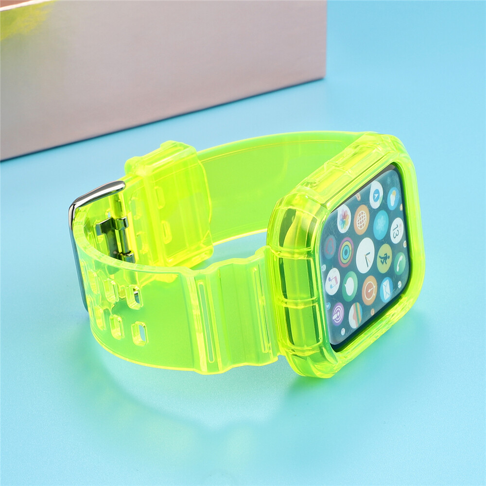 Red TPU Sport Band Strap Case for Apple Watch Series 9 8 7 6 5 4 SE 38/45mm