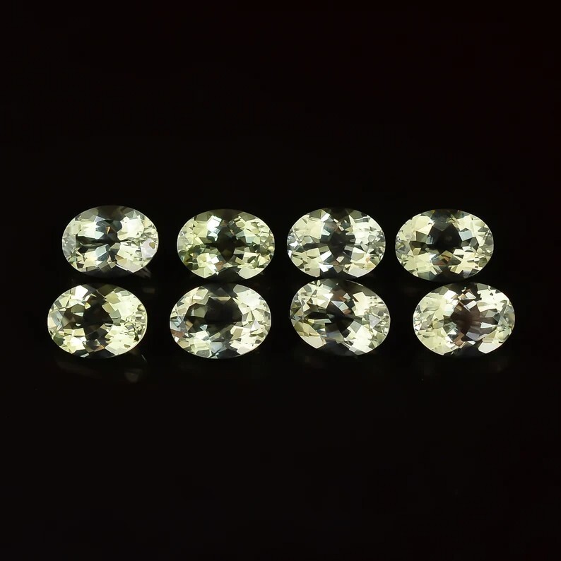 200 Pcs Natural Green Amethyst 4x3mm Oval Shape Faceted Cut Loose Gemstone