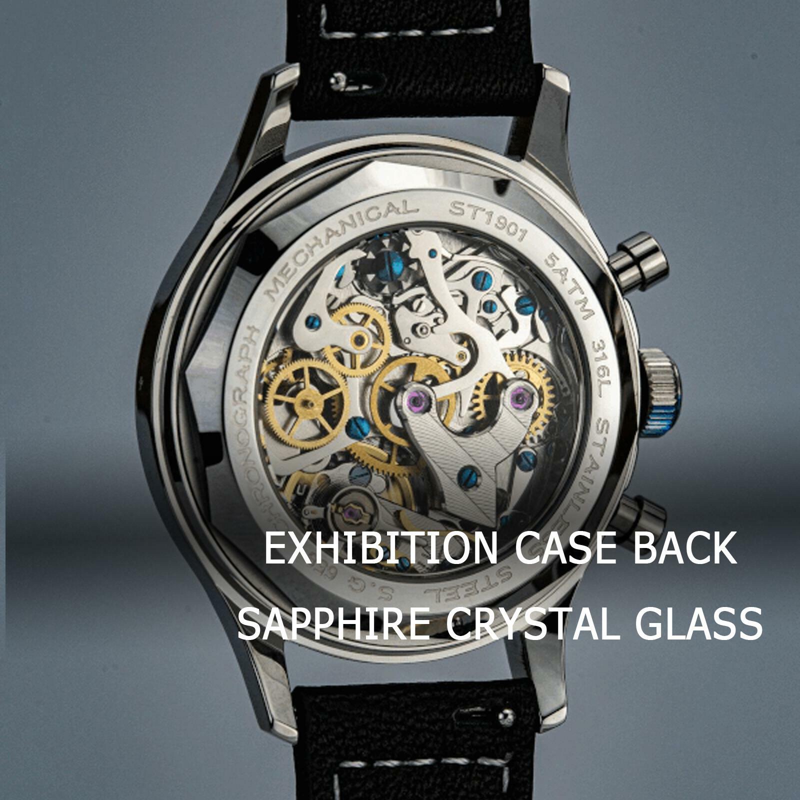 Sugess Panda V3 DIAL Chronograph Mechanical Men Watch Seagull 1963 SUPAN002GN/SN