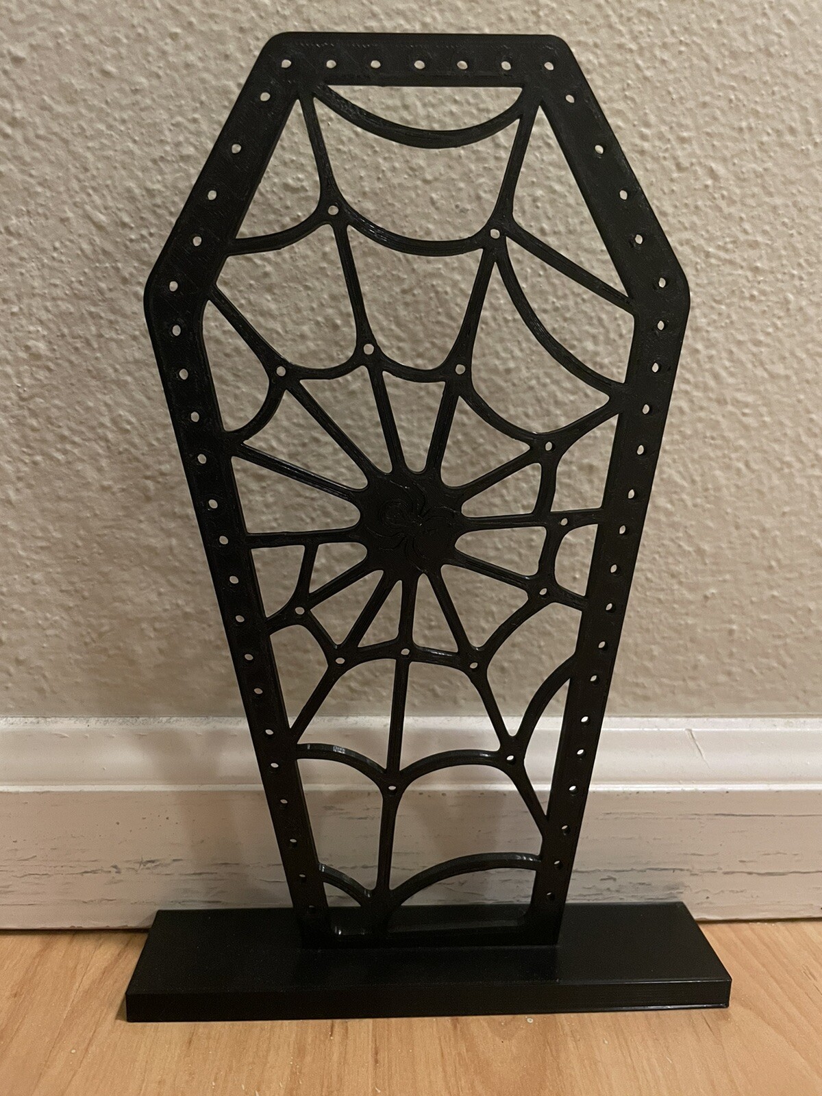 Coffin Spiderweb Earring Holder Display Stand Halloween Decor Bathroom Bedroom