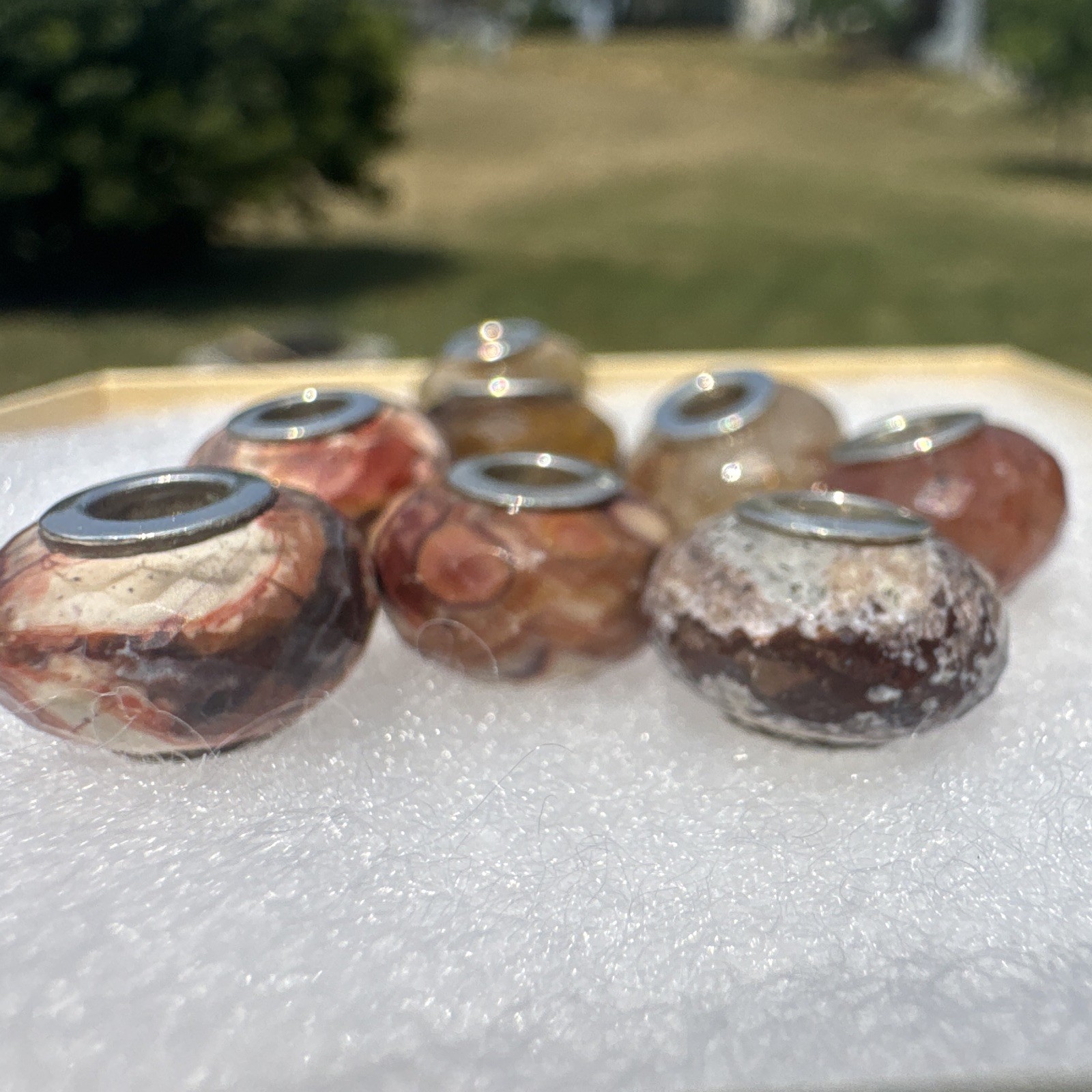 Artisan made semi precious gemstone charms-will fit all chains. Sterling silver.