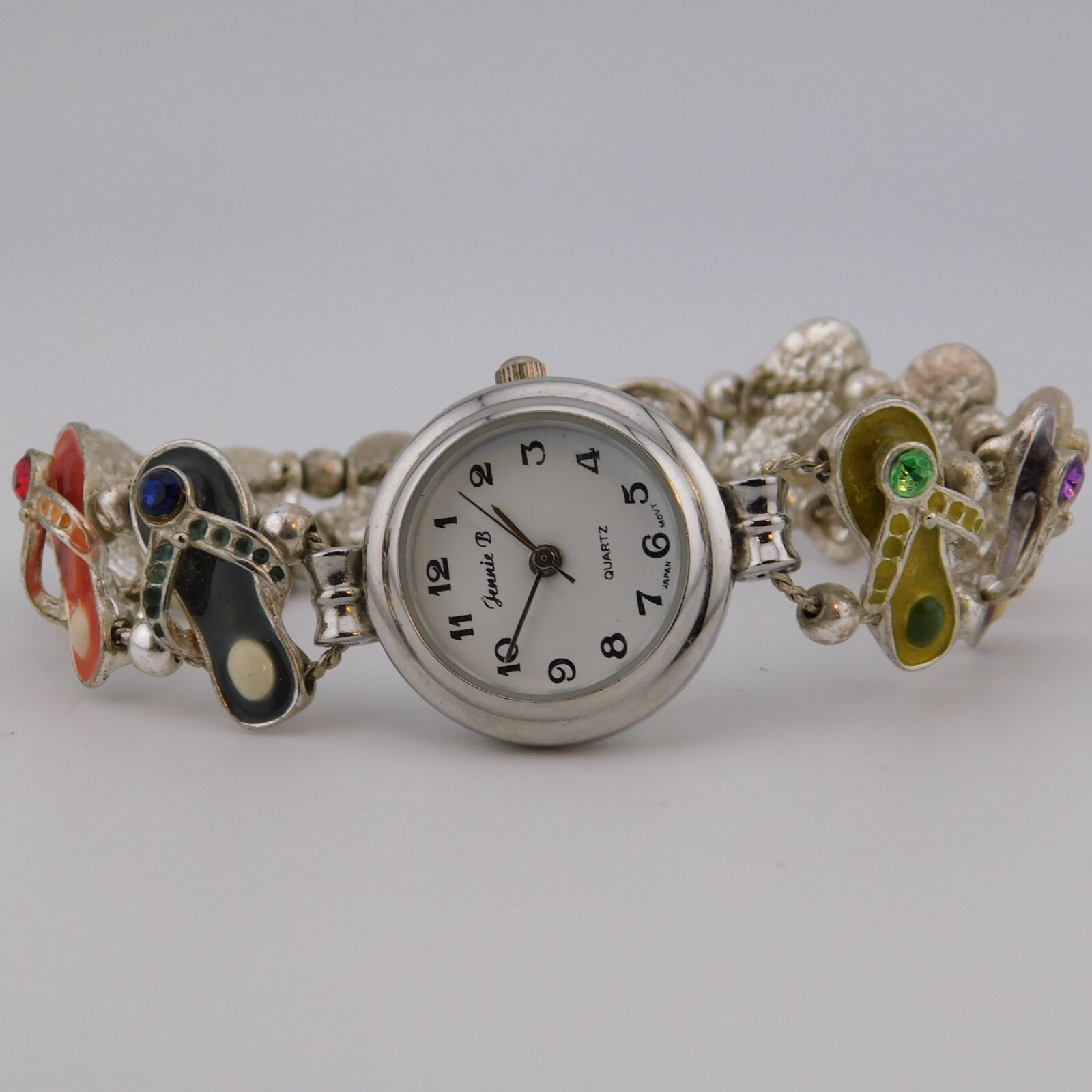 Jennie B Enameled Quartz Analog Women’s Watch Sz. 6 3/4″ New Battery