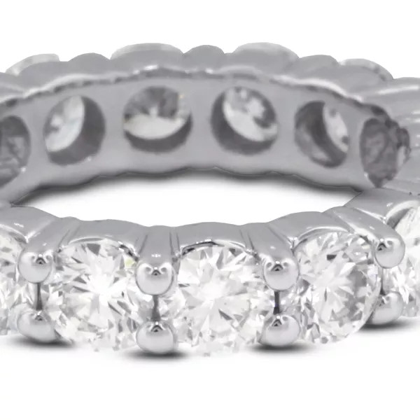 Classic Eternity Wedding Ring Solid 14K Gold 1.25 CT Round Natural Diamond F VS2