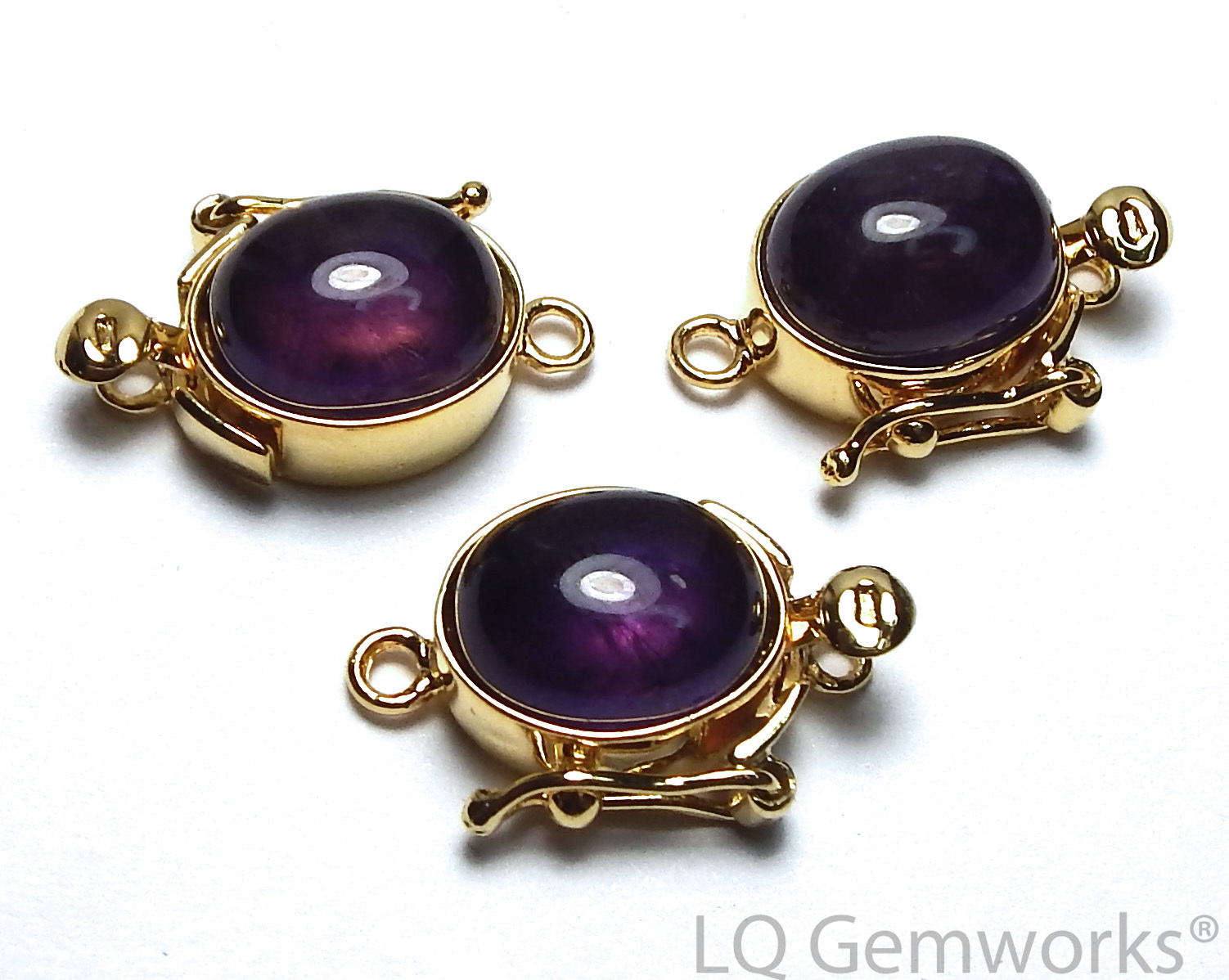 AMETHYST Gold Vermeil 8x10mm Box Clasp