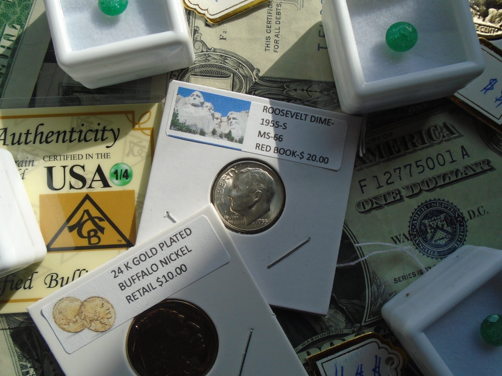 Estate lot Sale US Coins ~ SILVER~GOLD, COINS, EMERALDS- 5 PC. LOTS-INVEST NOW