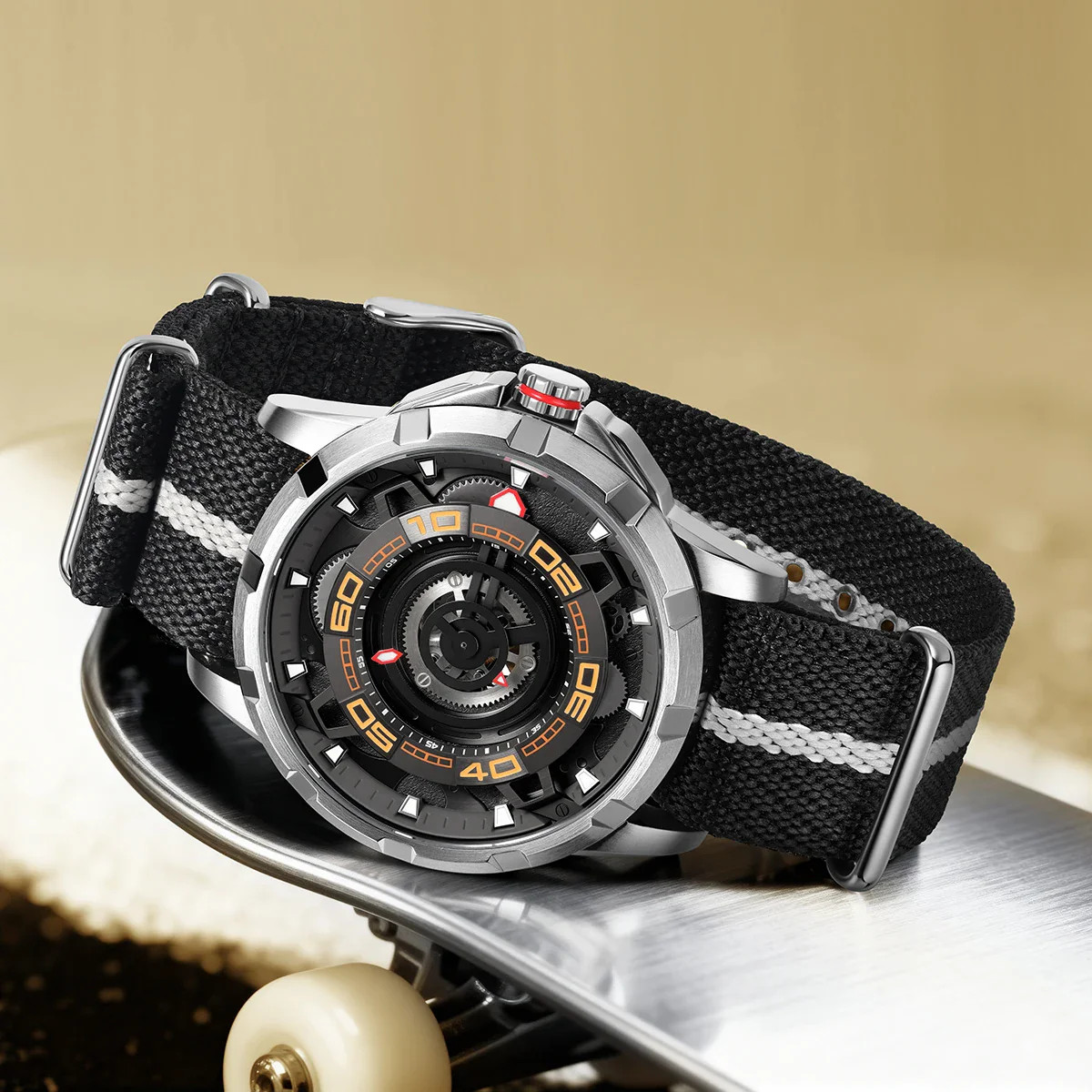 BERNY Automatic Men’s Skeleton Watch 5ATM Luminous Sapphire