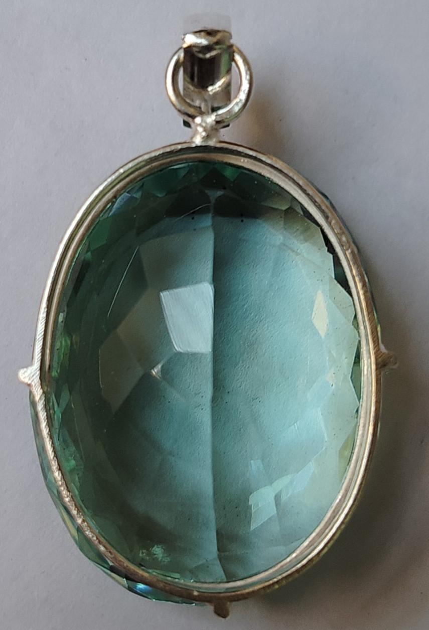 AAA+++ Large Aquamarine 103.50 Ct. Oval Cut 925 Silver Pendant Gift for Women