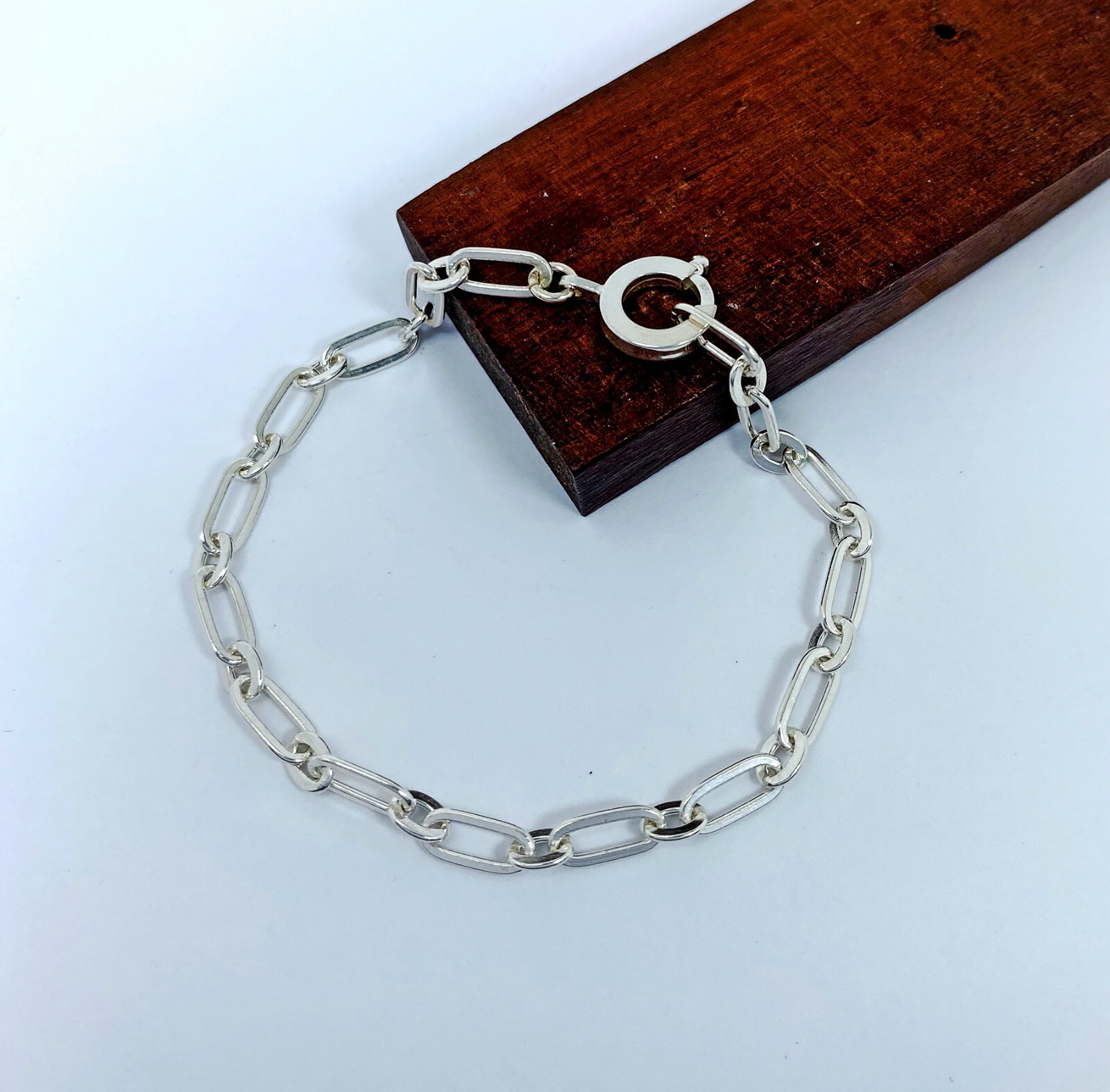 Flat Figaro Link Chain Bracelet, Handmade Unisex Bracelet, Holiday Jewelry Gifts