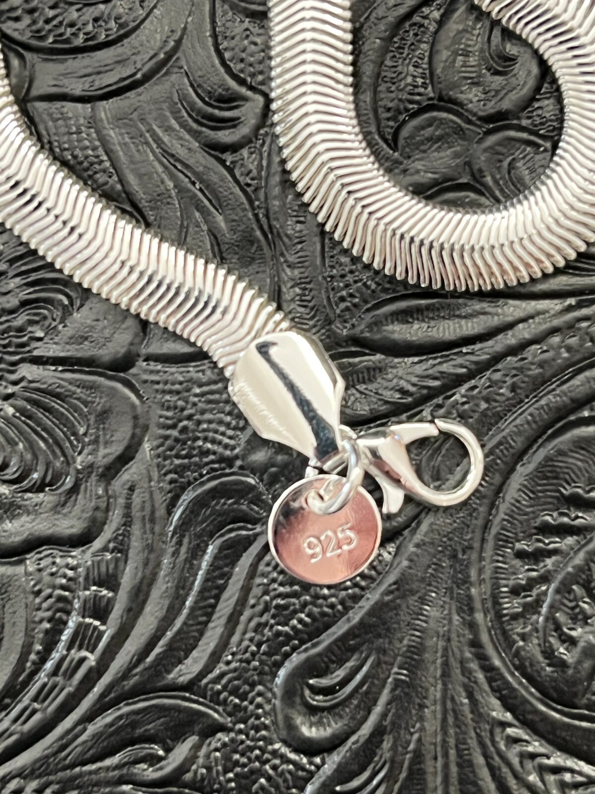 SUPER NICE 925 SILVER PLATED FLAT SNAKE CHAIN BRACELET 6MM 8″ LONG