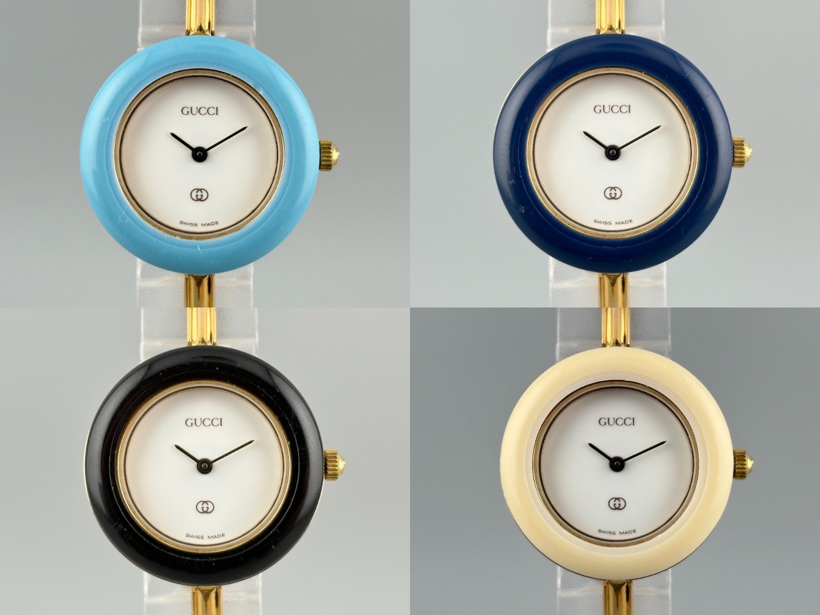 [S Size Very Good+5] Gucci Change Bezel 11/12.2 Women Watch Gold White 12 Colors
