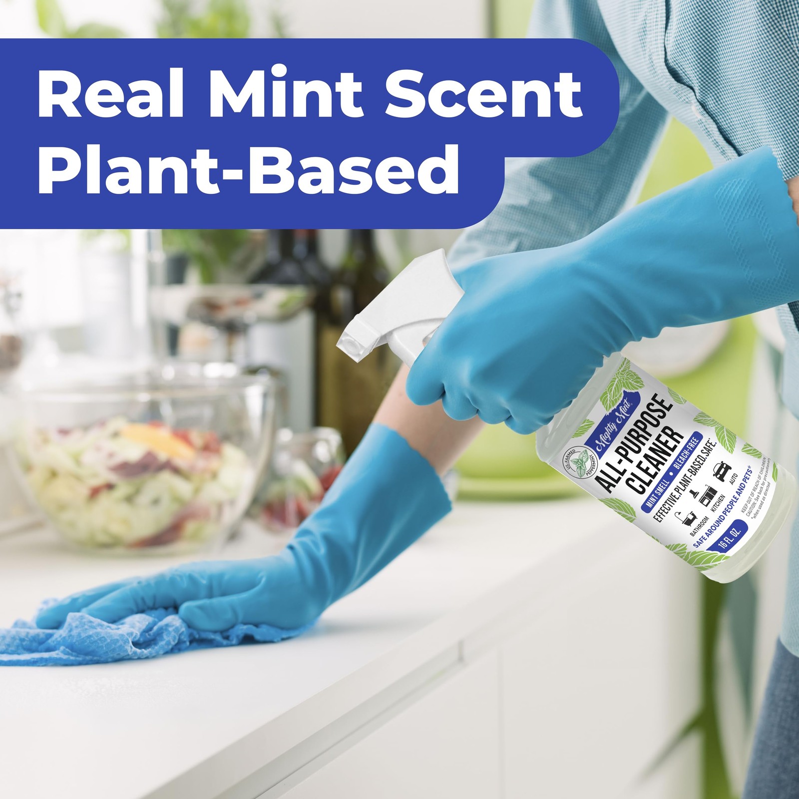 Mighty Mint All-Purpose Cleaner Spray – 16 Fl Oz (Pack of 1), Clear
