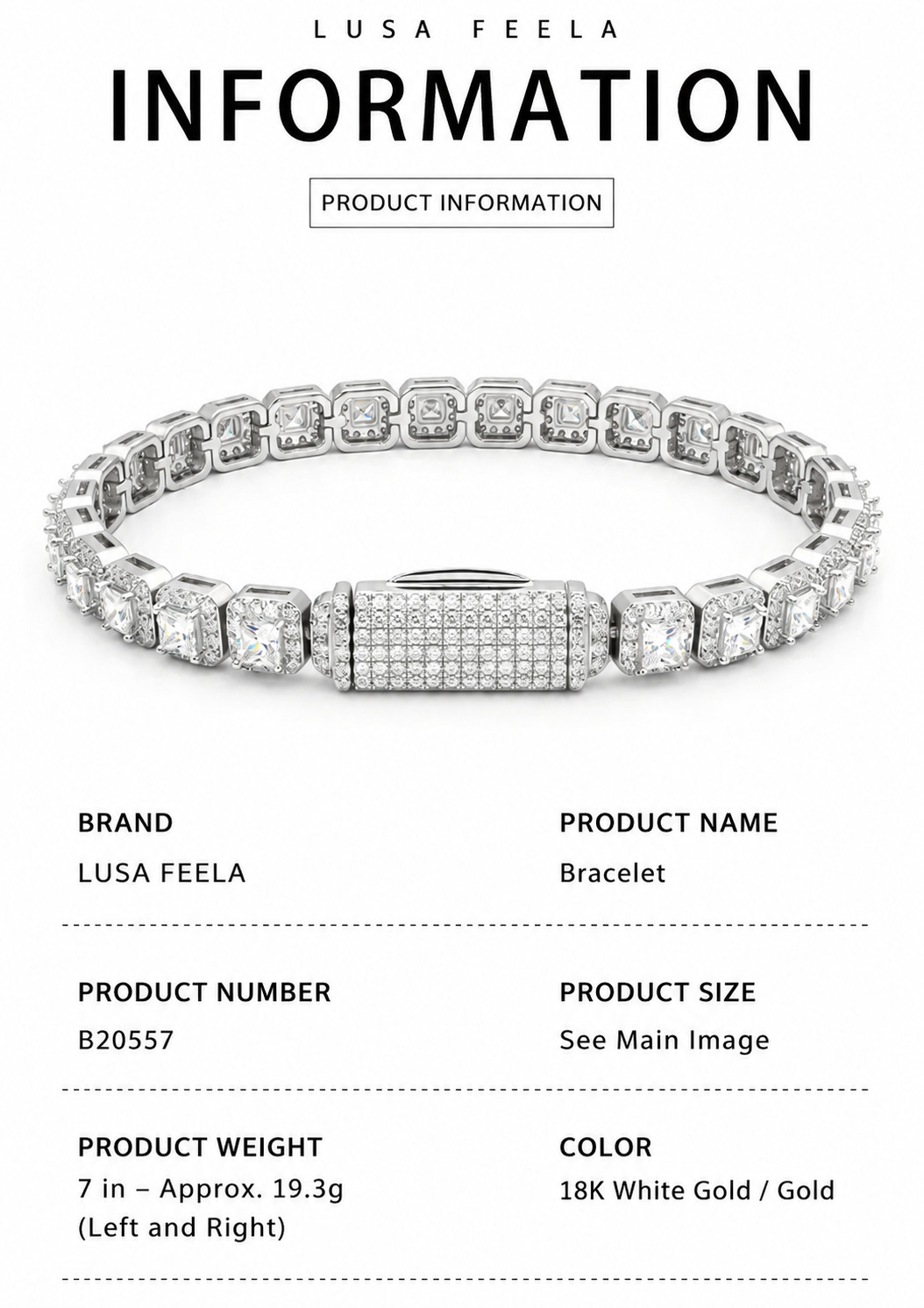 925 Sterling Silver D Color VVS 3mm Moissanite Halo Tennis Bracelet 6-8 in