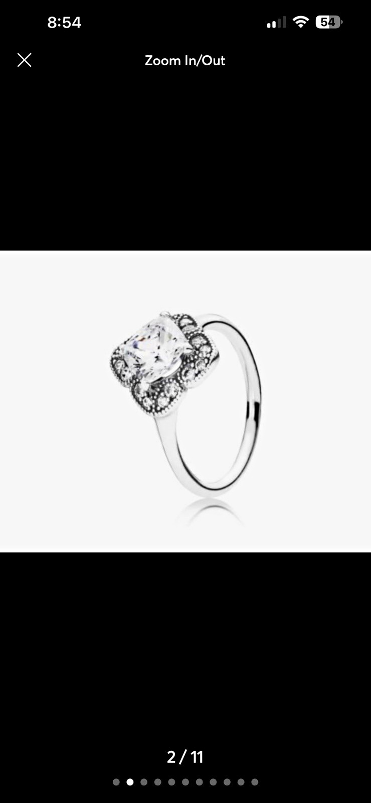 Pandora Crystallized Floral Fancy Ring 190966CZ, Size 7 verified at store