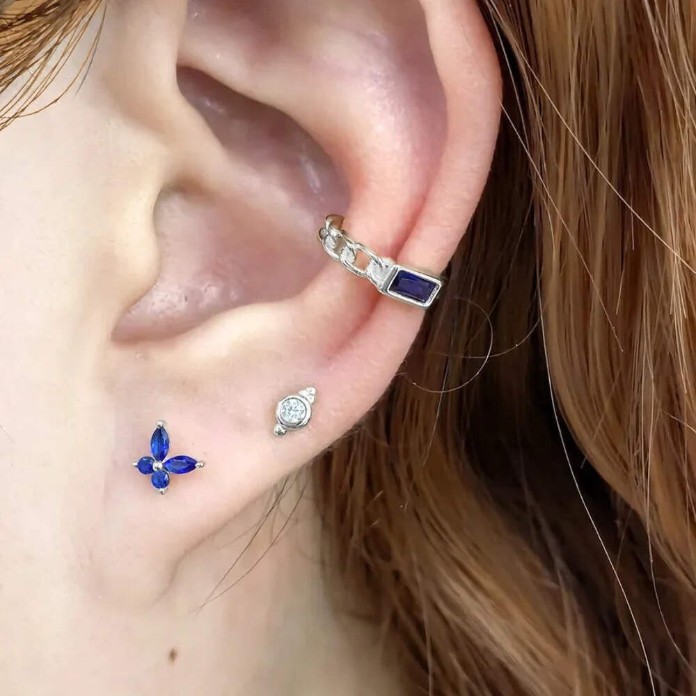 1 Pair 925 Sterling Silver 925 Sterling Silver Earrings Butterfly Ear Studs