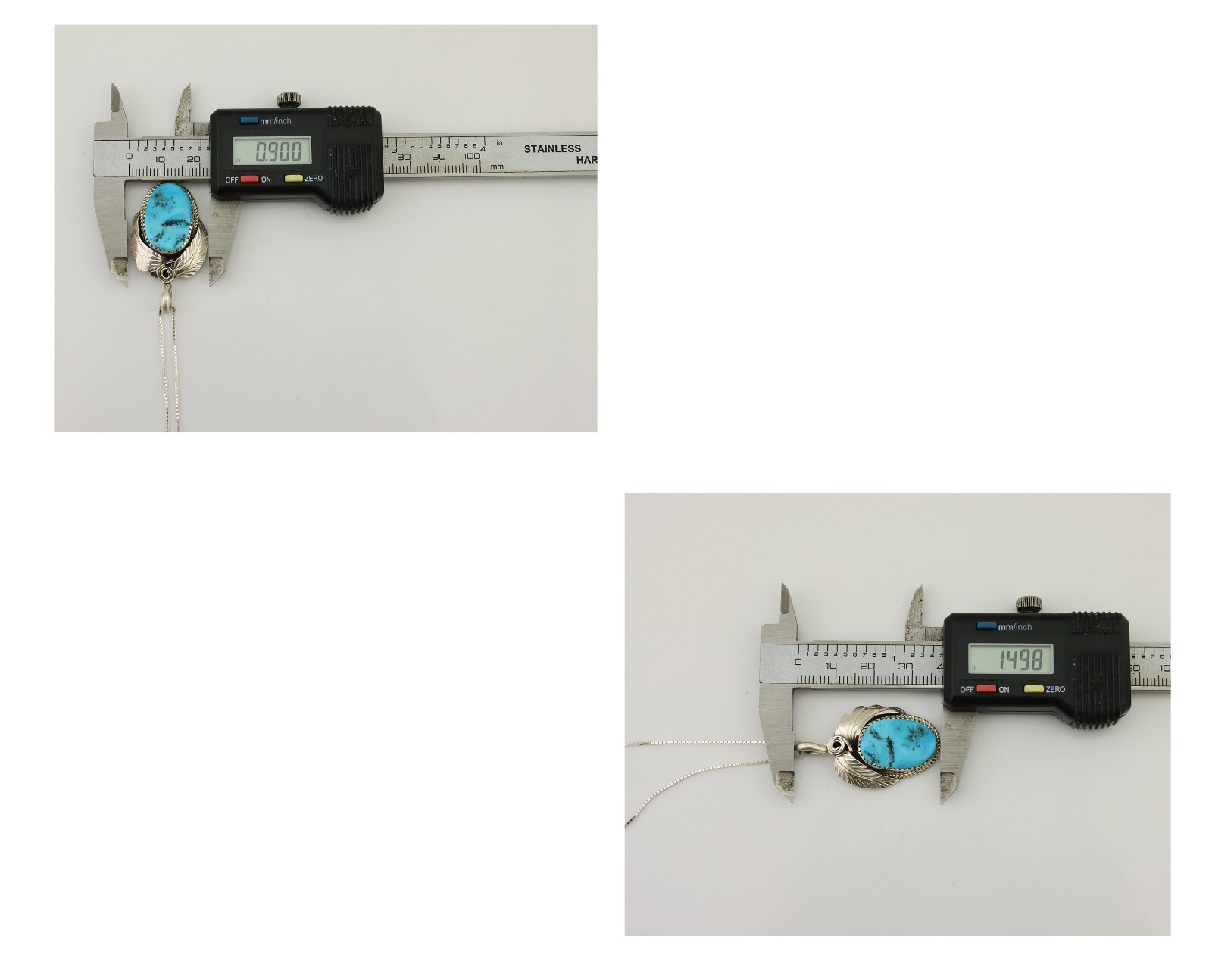 Navajo Necklace 925 Silver Sleeping Beauty Turquoise Signed Justin Morris C.90’s