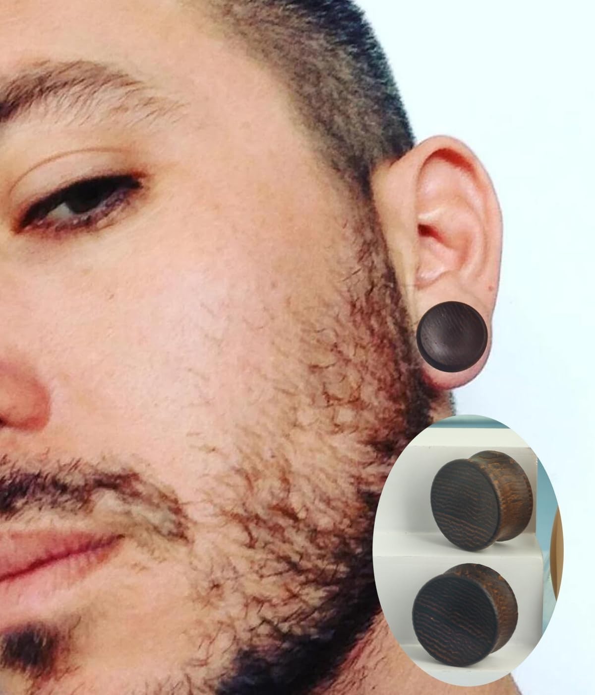 Elegant 3 Pairs of Wooden Ear Gauges, Double Flared – Natural Fashion Jewelry