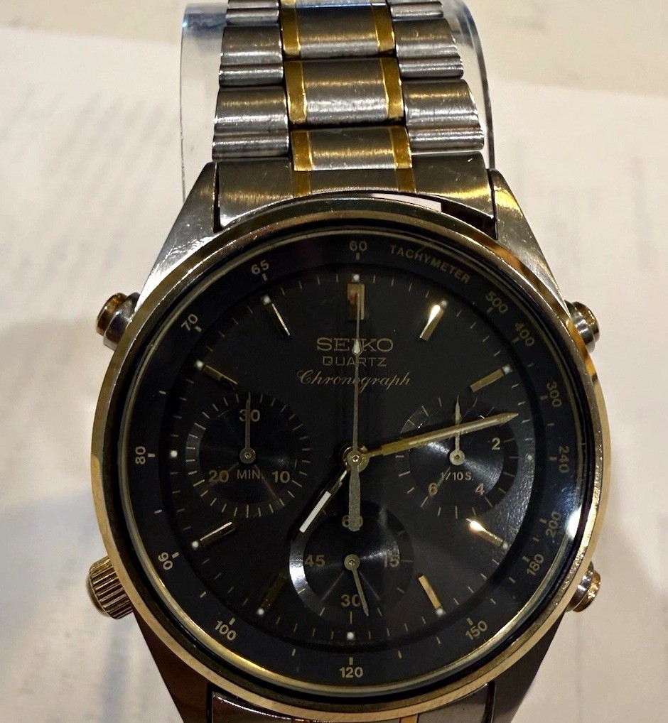 Seiko 7A28-7020 “Black Bond” Quartz Chronograph – Freshly Serviced