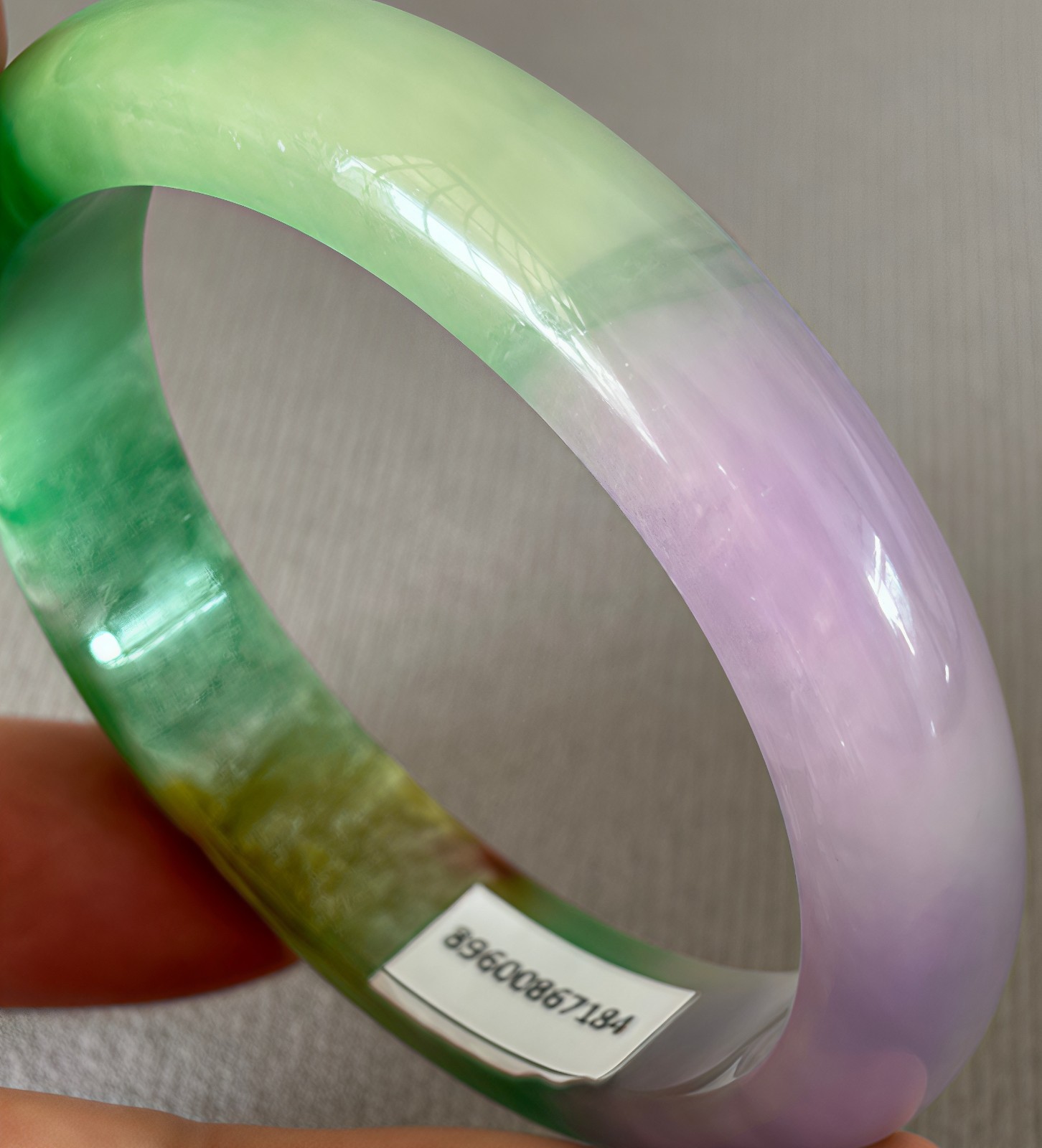 61mm Natural Lavender Jadeite Jade Bracelet Burma Emerald Jade Bracelet Bangle