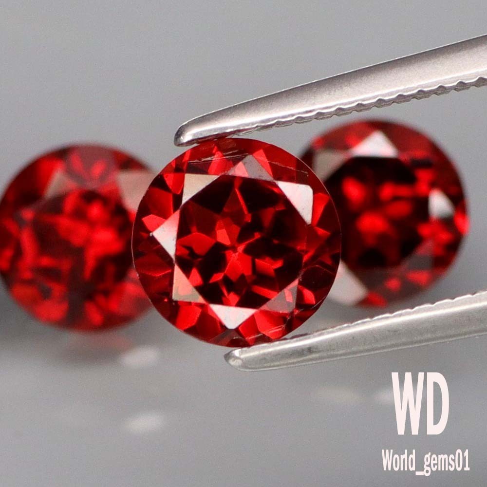 Natural Red Garnet 5 MM 10-1000 pieces Round Flawless-VVS, Loose Gems CERTIFIED