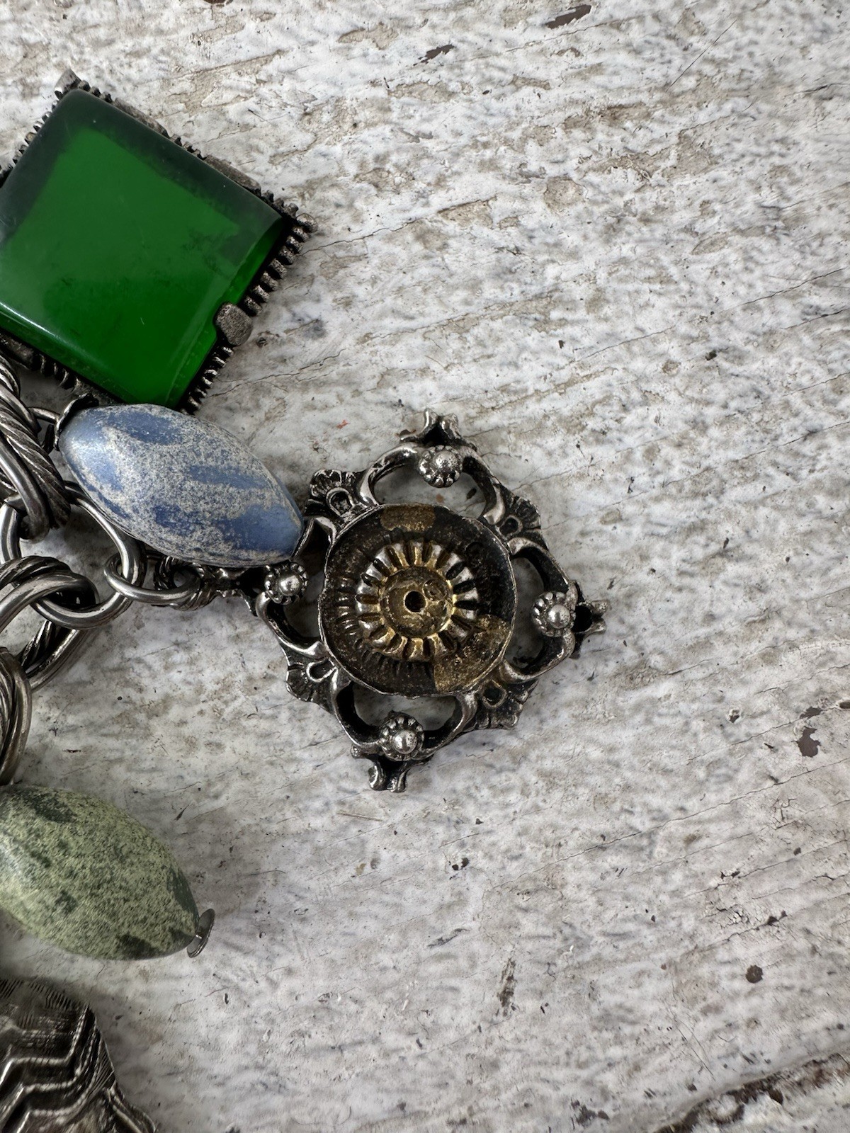 Vintage 60s Asian Inspired Face Charm Bracelet