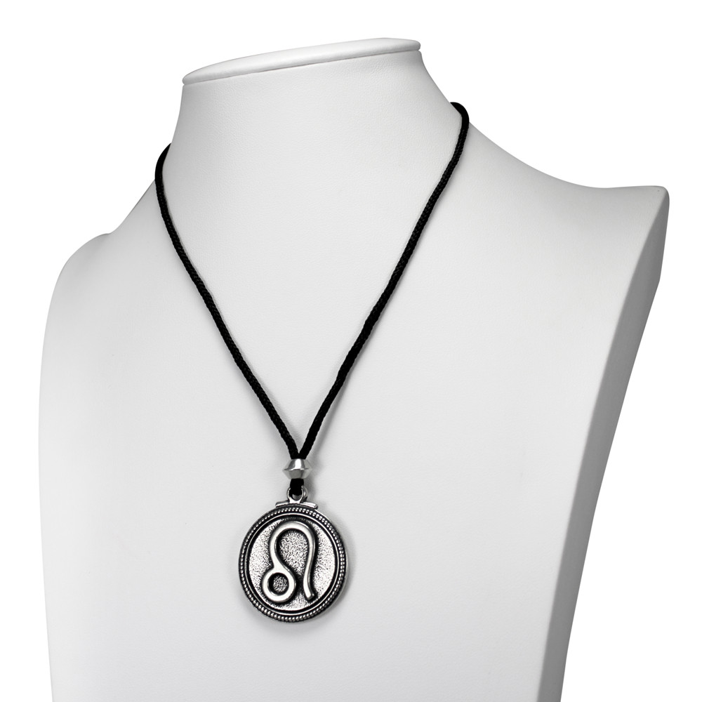 Leo Zodiac Pendant Astrology Necklace Horoscope Pewter Jewelry Talisman