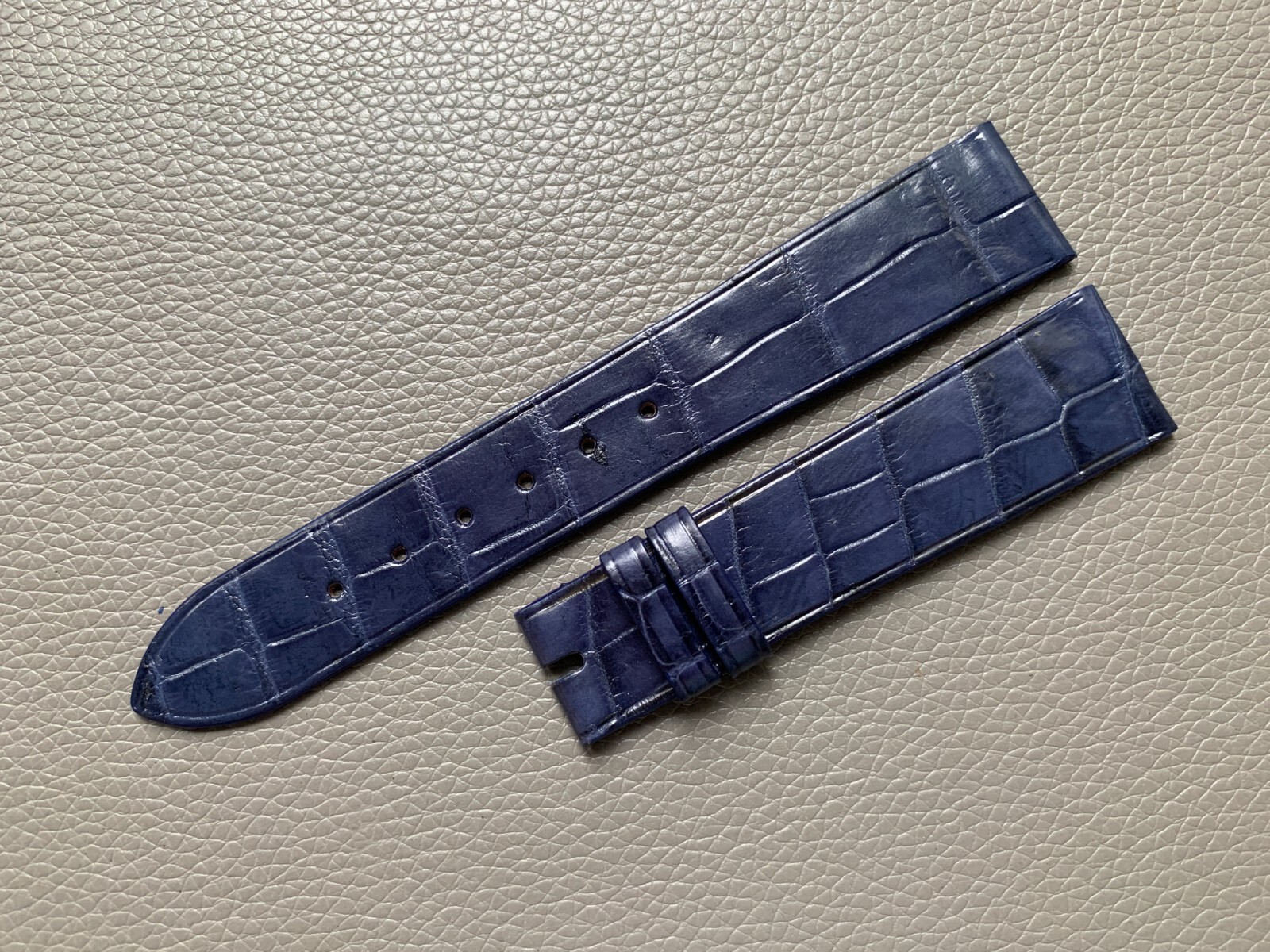 Navy Blue Genuine Leather Skin Watch Strap Band 10..17 18 19 20 21 22 23 24 26mm