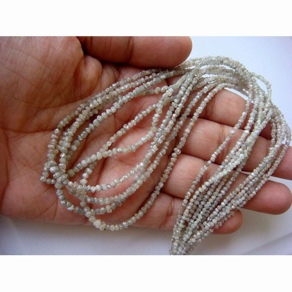 1.5mm To 3mm Gray White Raw Diamond Beads Conflict Free Rough Diamonds