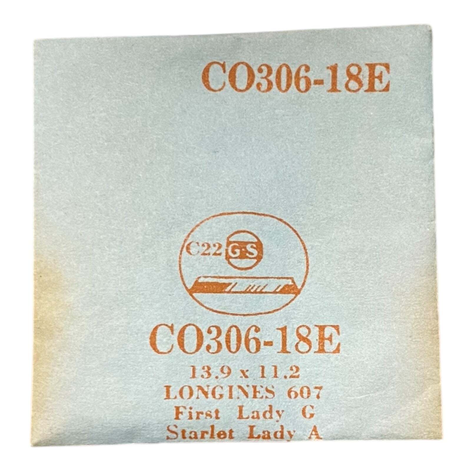 Germanow-Simon Mach (GS) CO306-18E Watch Crystal 13.9×11.2 NOS Part Longines