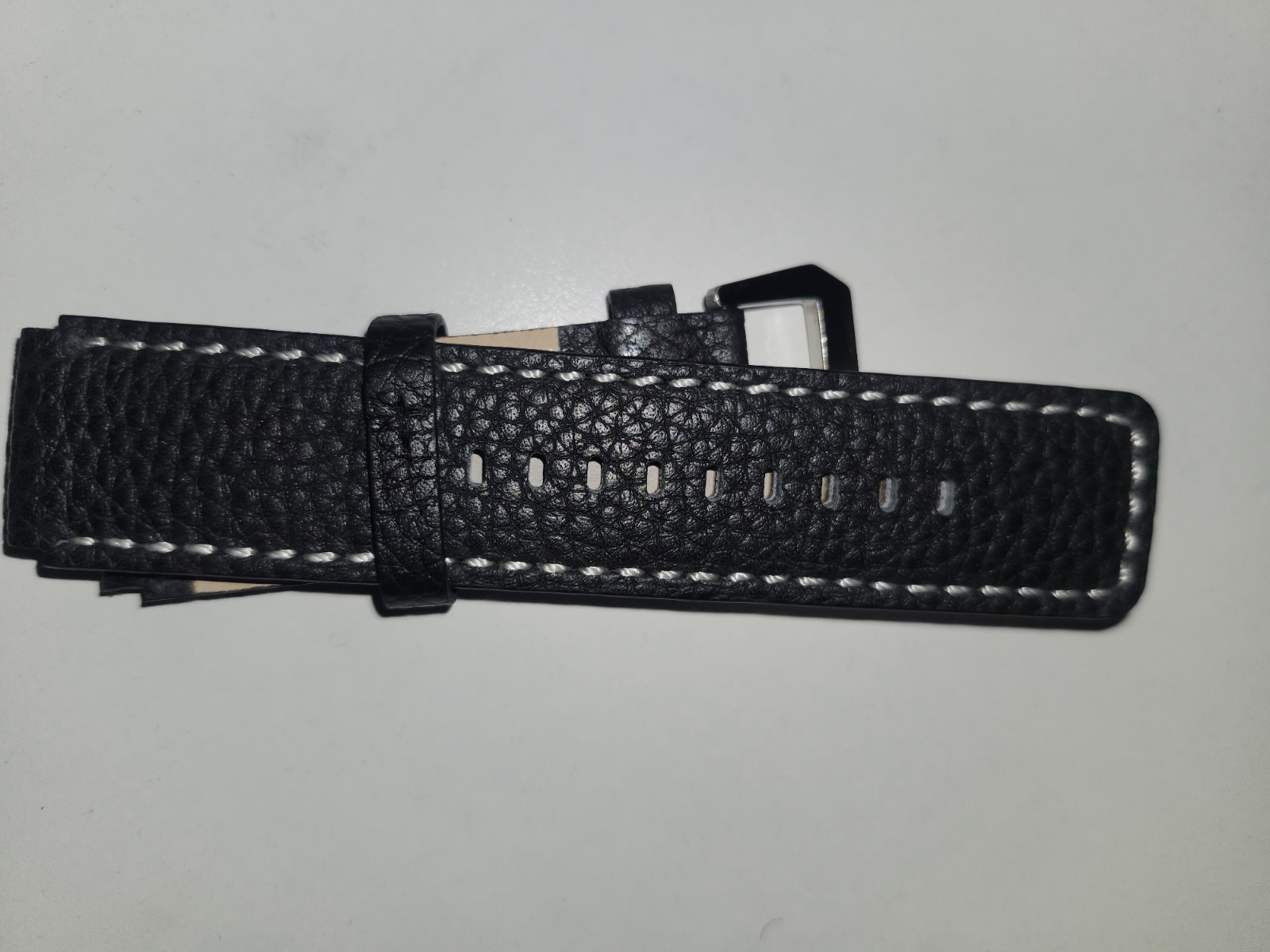 Authentic Invicta Corduba 6605 Black Leather/White Stitching 22mm Watch Band