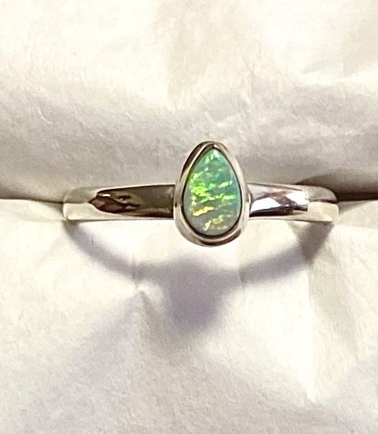 Amazing Natural Australian Opal Ring 925 Sterling Silver Size 8🌹