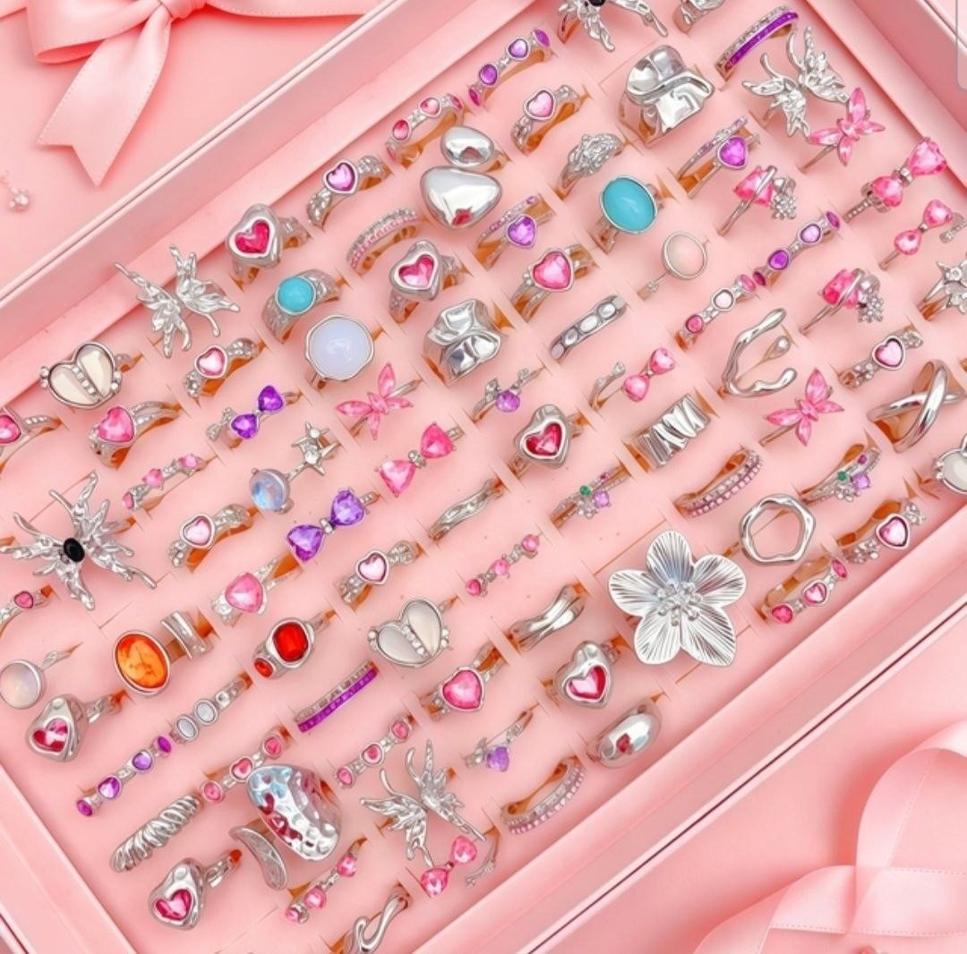15Pcs Wholesale Mix Style Fashion Rhinestone Open Rings Set for Women Gift