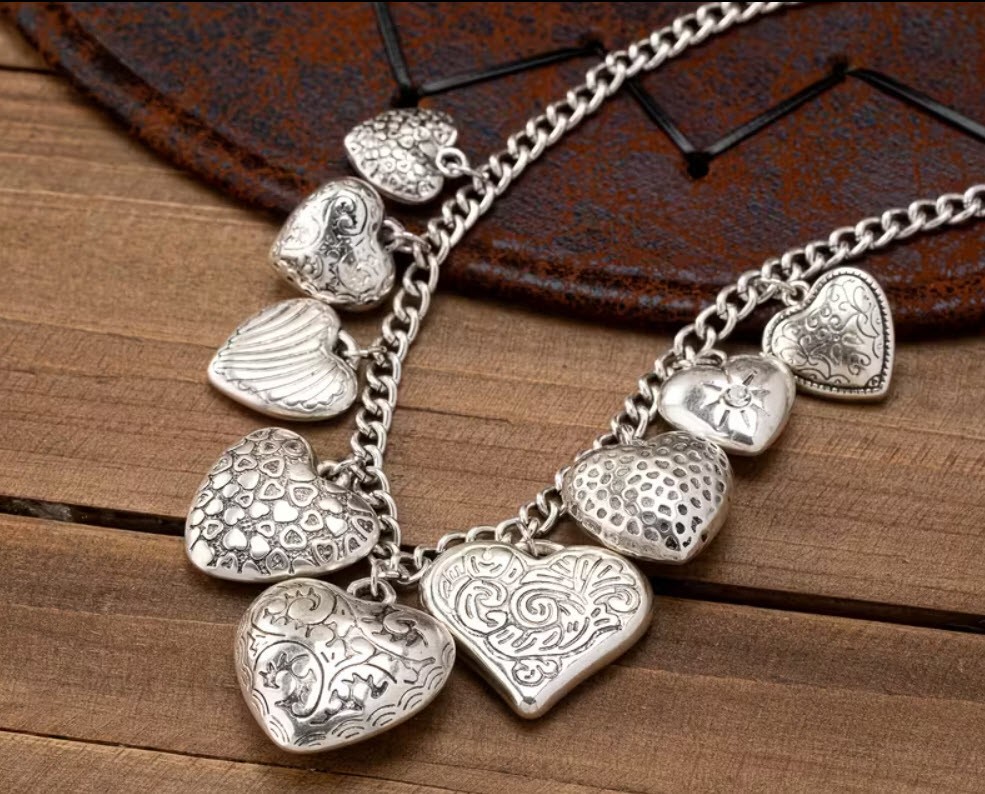 BRIGHTON BEACH Multi Heart Charm Necklace