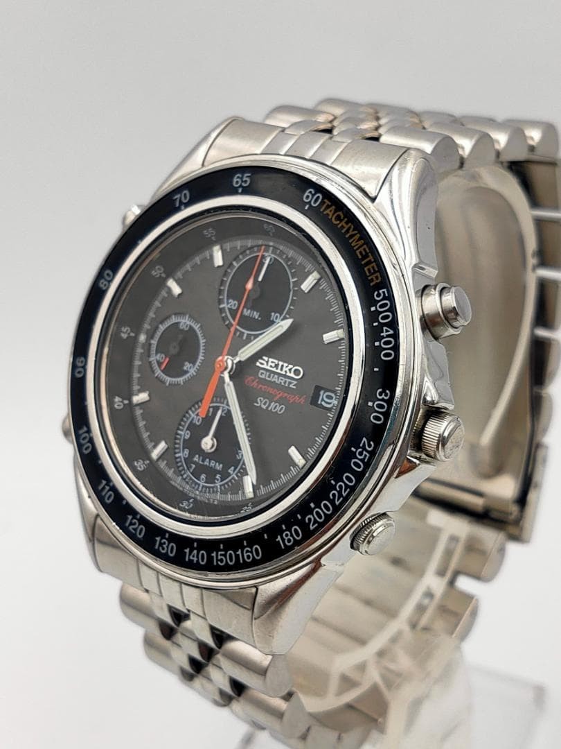 Vintage Seiko SQ100 Chronograph Alarm 7T32-6B50 Quartz JDM Overseas Rare | Japan