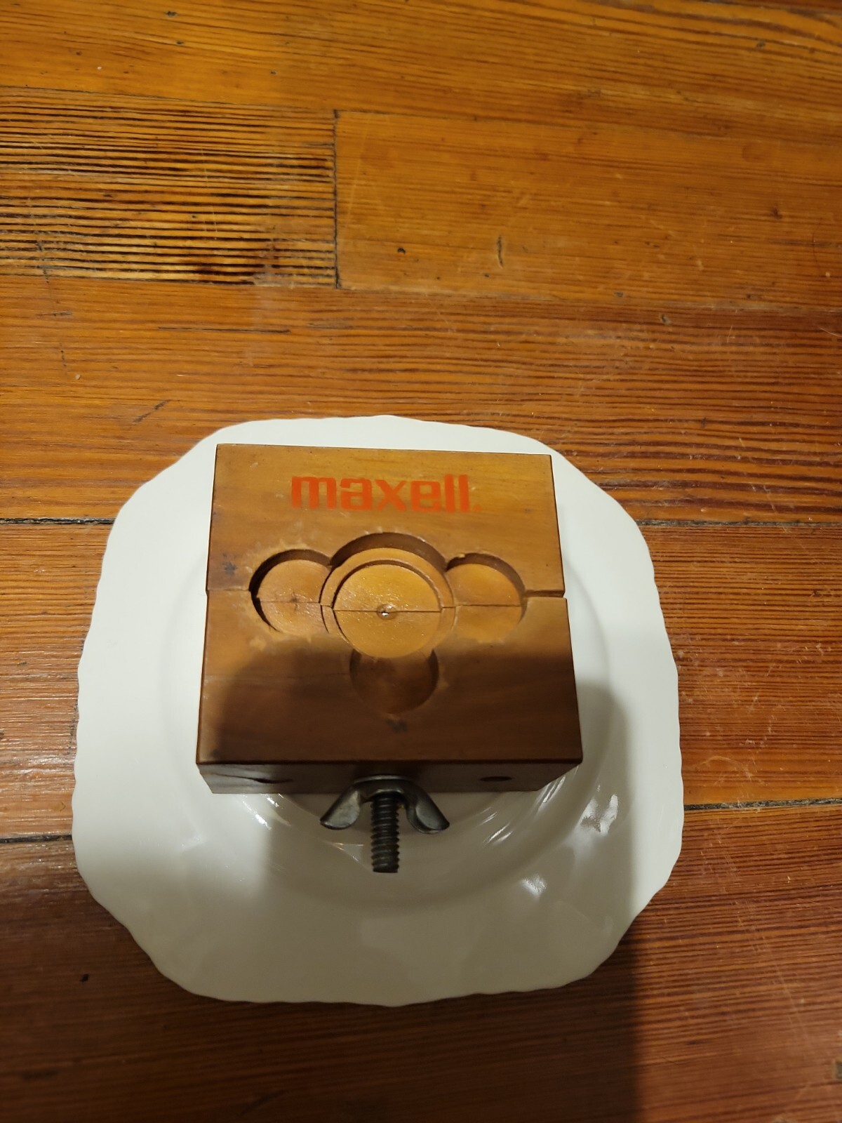 VTG Maxell Wooden Watch Case Movement Holder