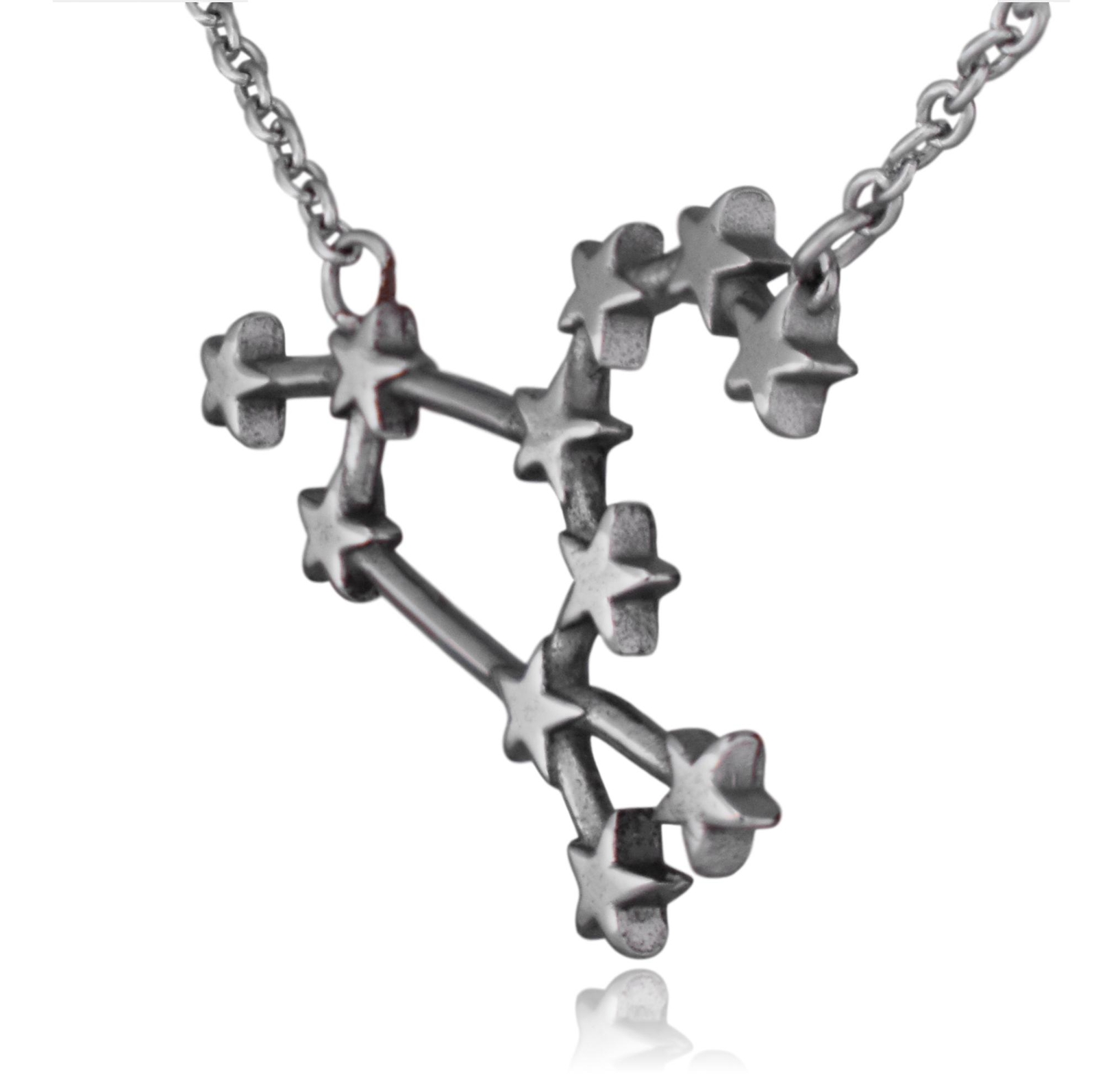 Leo Zodiac Constellation Sign Stainless Steel Pendant Necklace