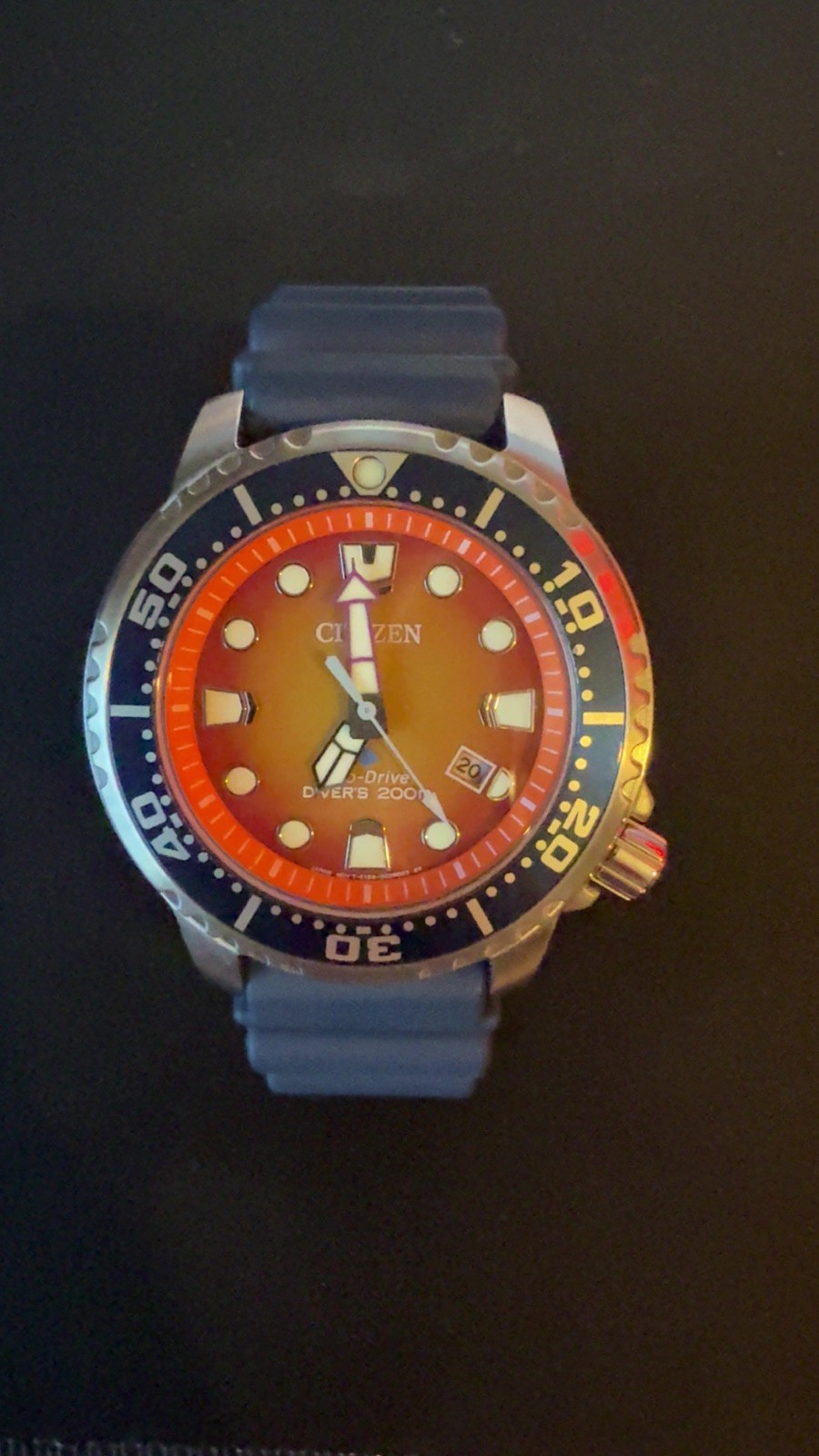 Citizen BN0169-03X Eco-Drive Promaster Diver Men’s Watch Silver Tone Orange Dial