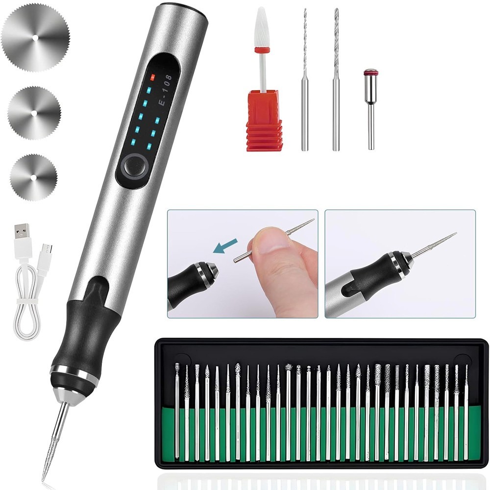 Cordless Electric Mini Drill Grinder Engraving Pen Variable Speed Rotary Tool