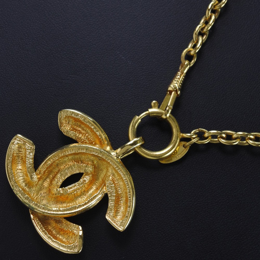 CHANEL COCO Mark Necklace Matelasse vintage gold Plated Gold 65.5g Women
