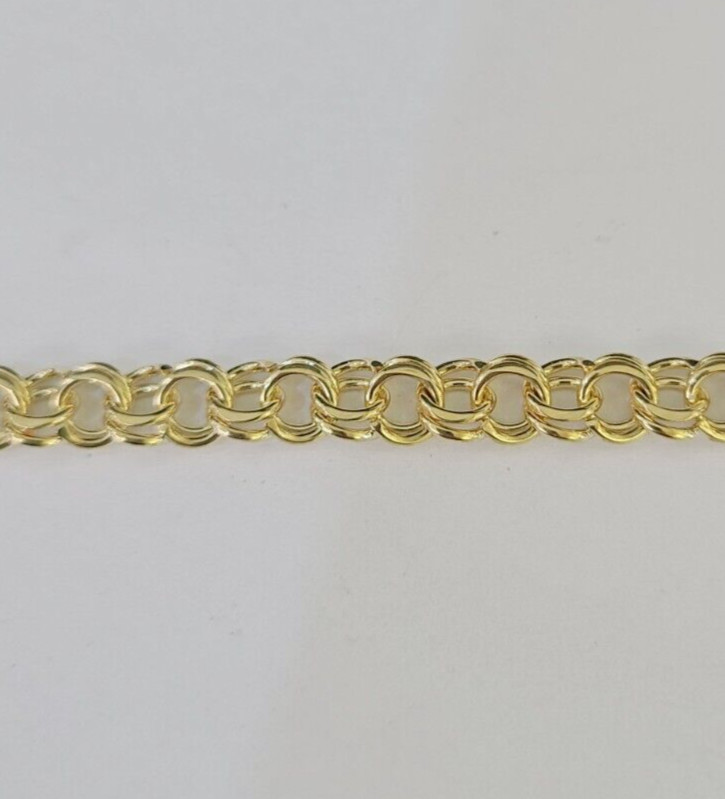 10k Chino ID Bracelet Yellow Gold Box Lock Real 10kt 6.25″