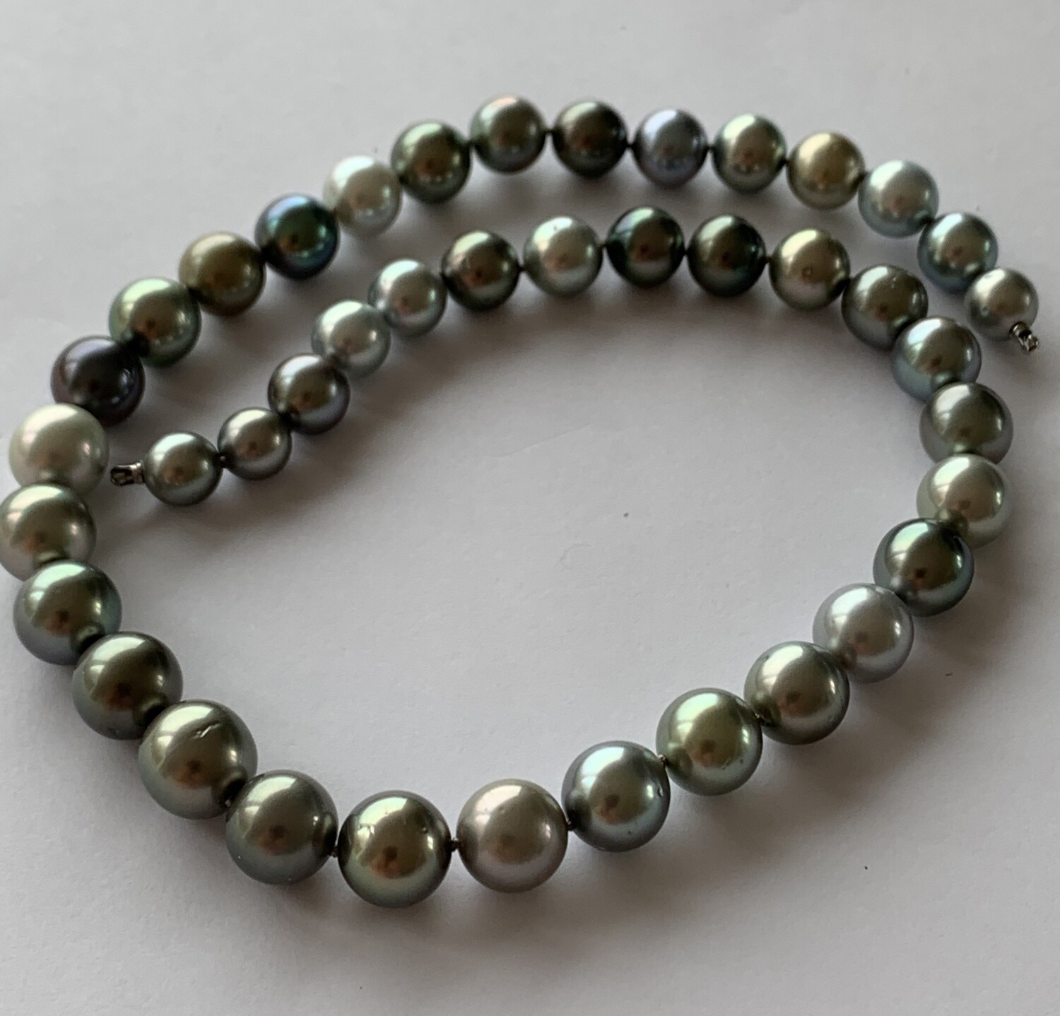 Tahitian Cultured Pearl Necklace 9-11mm 45.5cm Multicolor AA Wow Quality