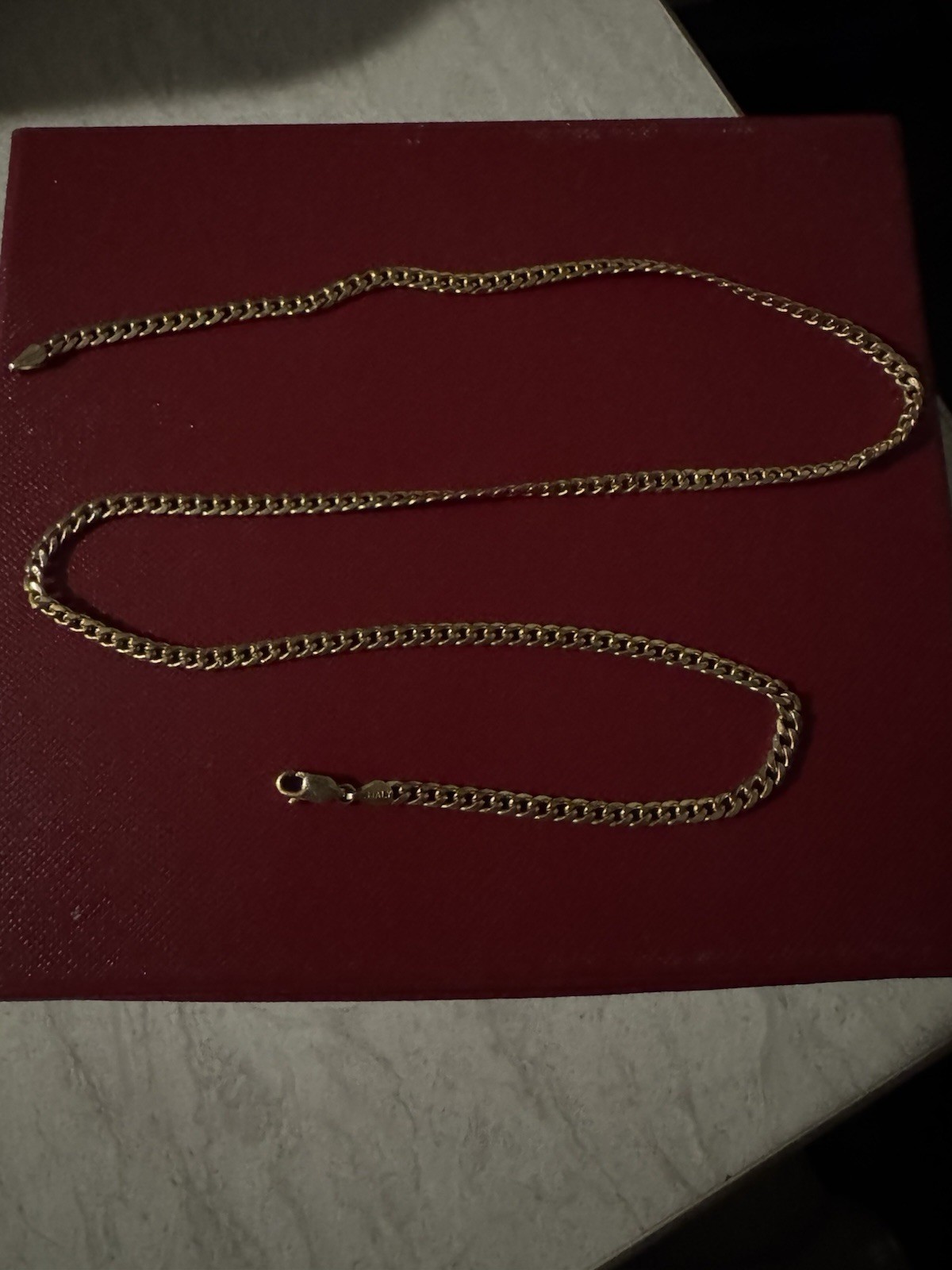 10k Yellow Gold Curb Link Chain Necklace Lobster Clasp 20 inches