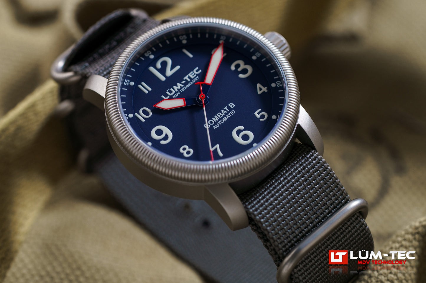 Lum-Tec Automatic Mens Watch Combat B70 43mm Black Dial Miyota Japan 9015 Hack