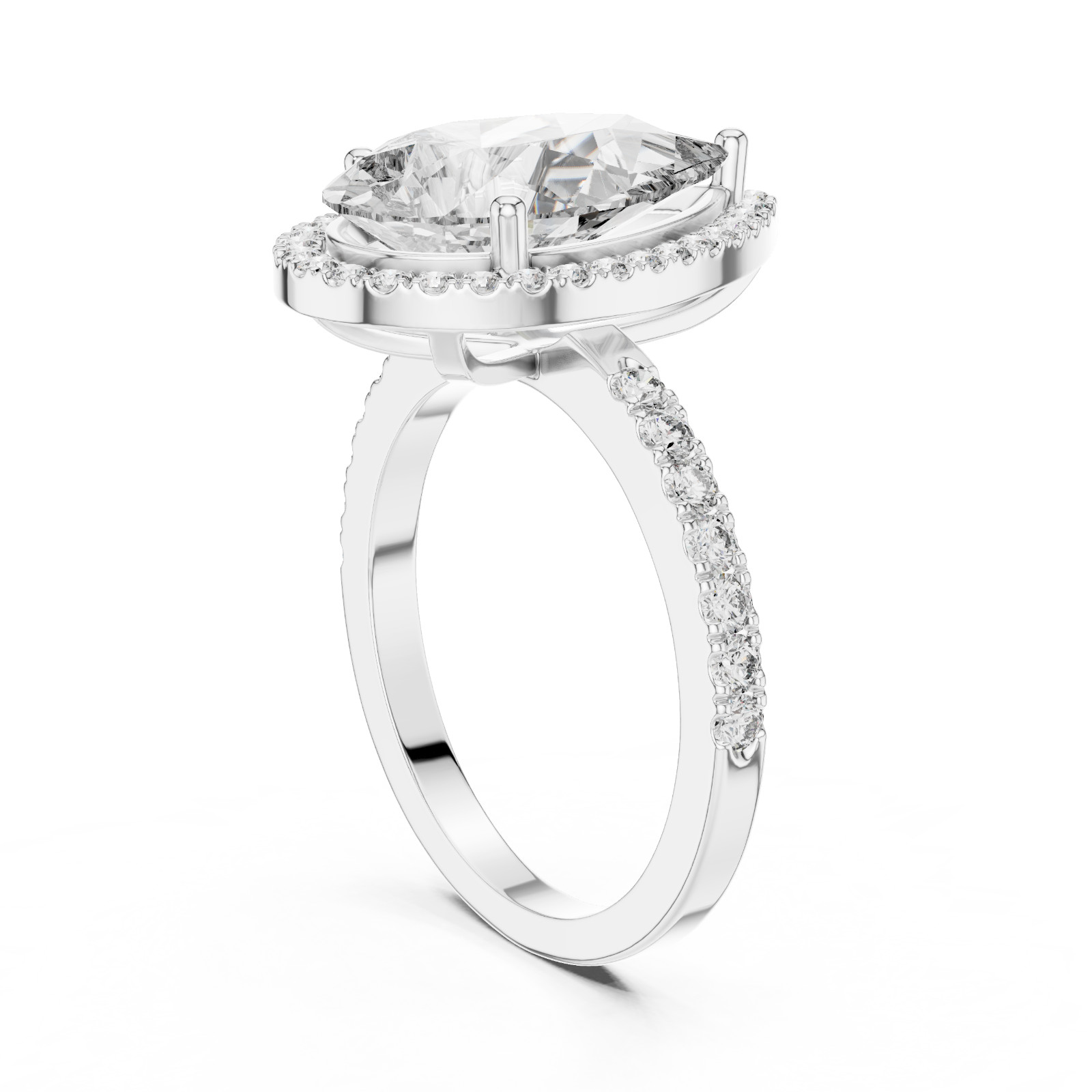 Lovely 3.95 Ct White Diamond Solitaire Ring. Gift for Love, FREE Diamond Studs