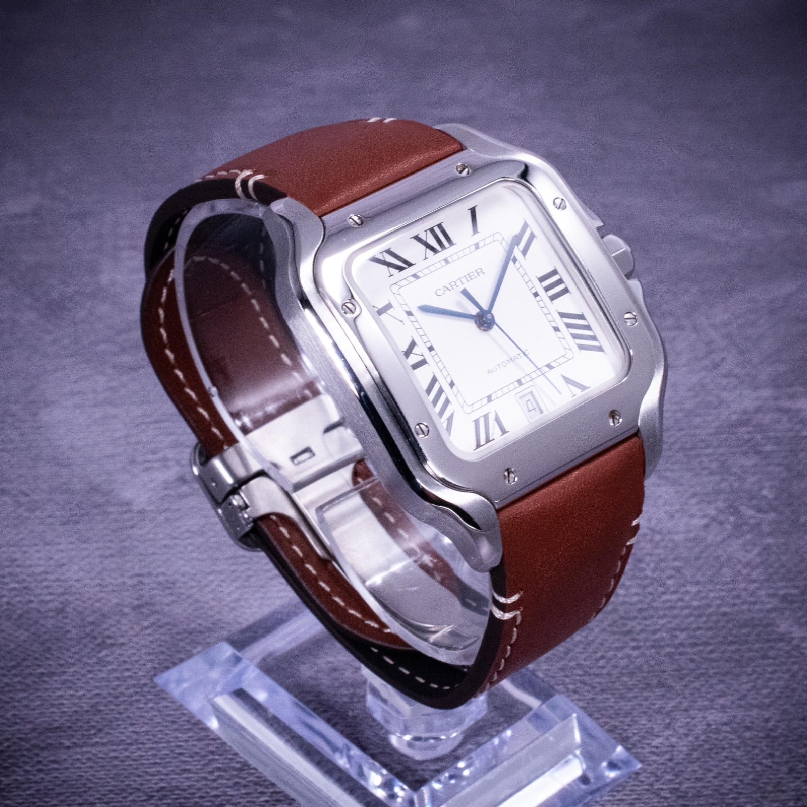 Cartier Santos de Cartier Large Model Silvered Opaline Dial Ref. WSSA0009 w/ B&P