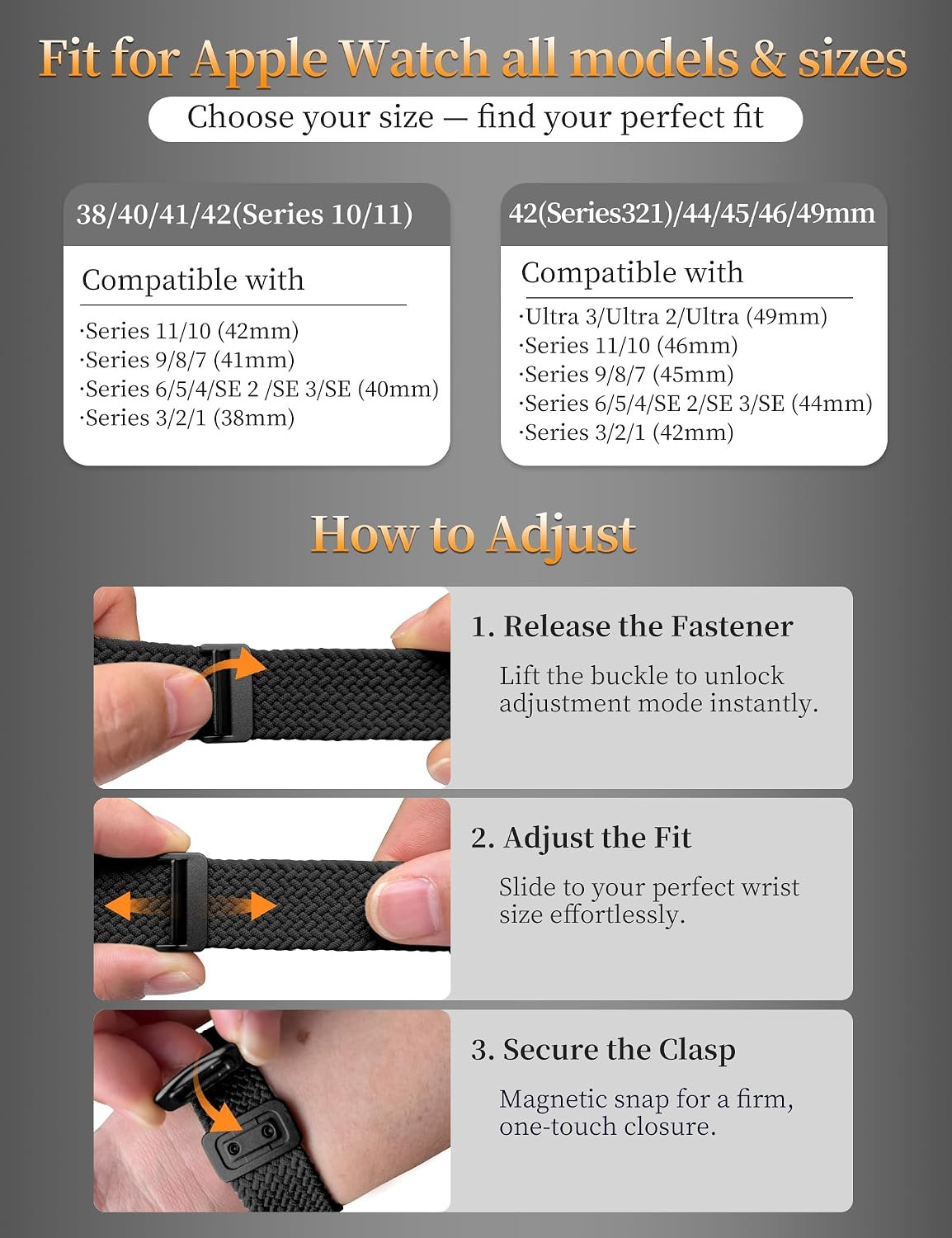 Stretchy Magnetic Watch Band For Apple Watch Bands Women Men Soft Nylon Strap