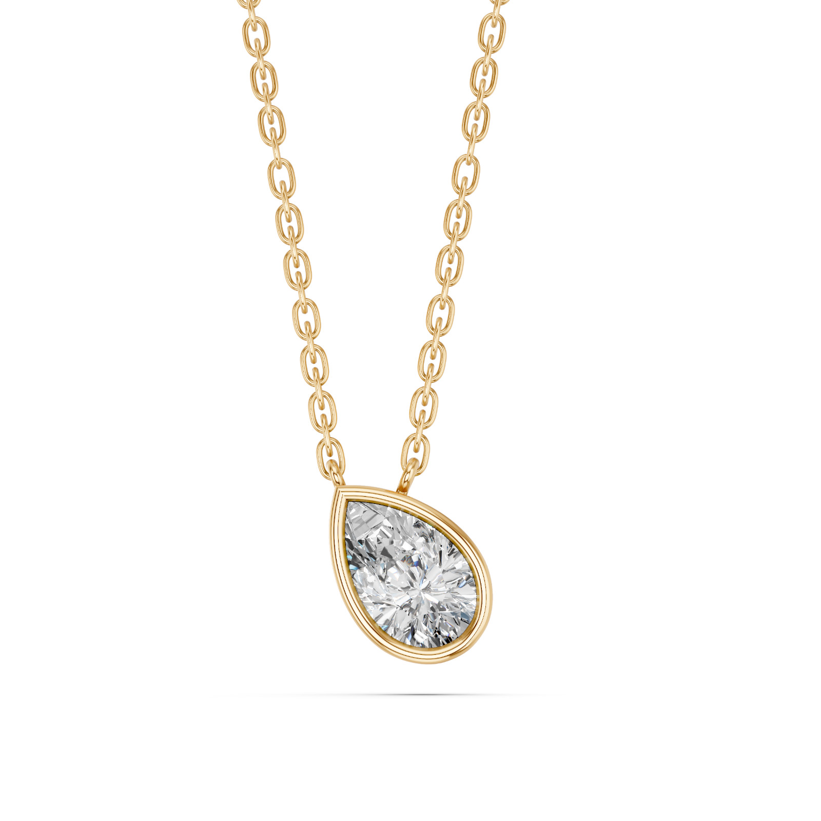 0.75 Ct Moissanite Stone Bezel Set Pendant With 18″ Chain in 925/10K for Women