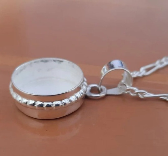925 Sterling Silver 8mm Round Bezel Pendant Blank DIY Handmade Jewelry Setting