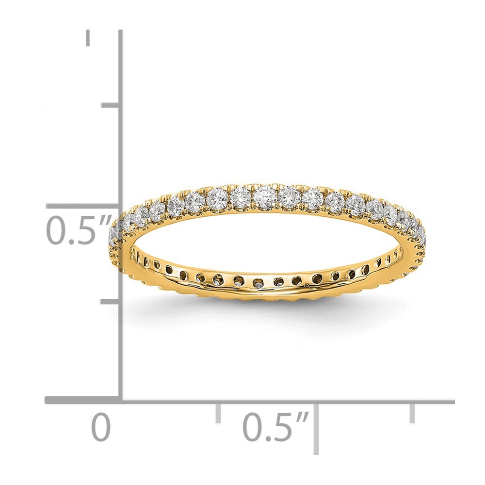 14K Yellow Gold 1/2 Ct Lab Grown Diamond Complete Eternity Band Ring Size 7
