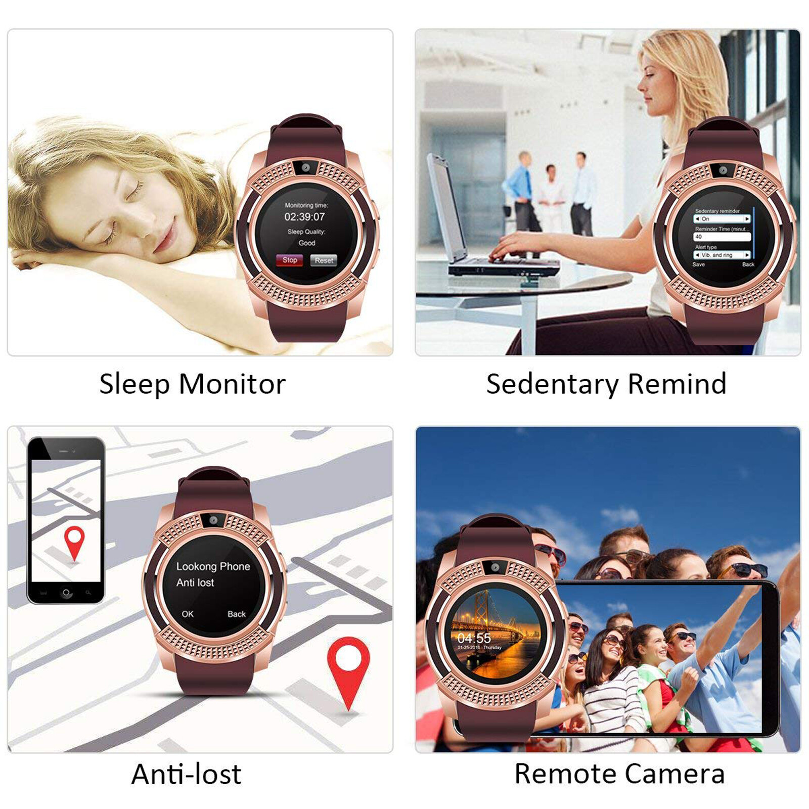 Sport Smart Watch Touch Screen Smartwatch Fitness Tracker Steps Count Pedometer